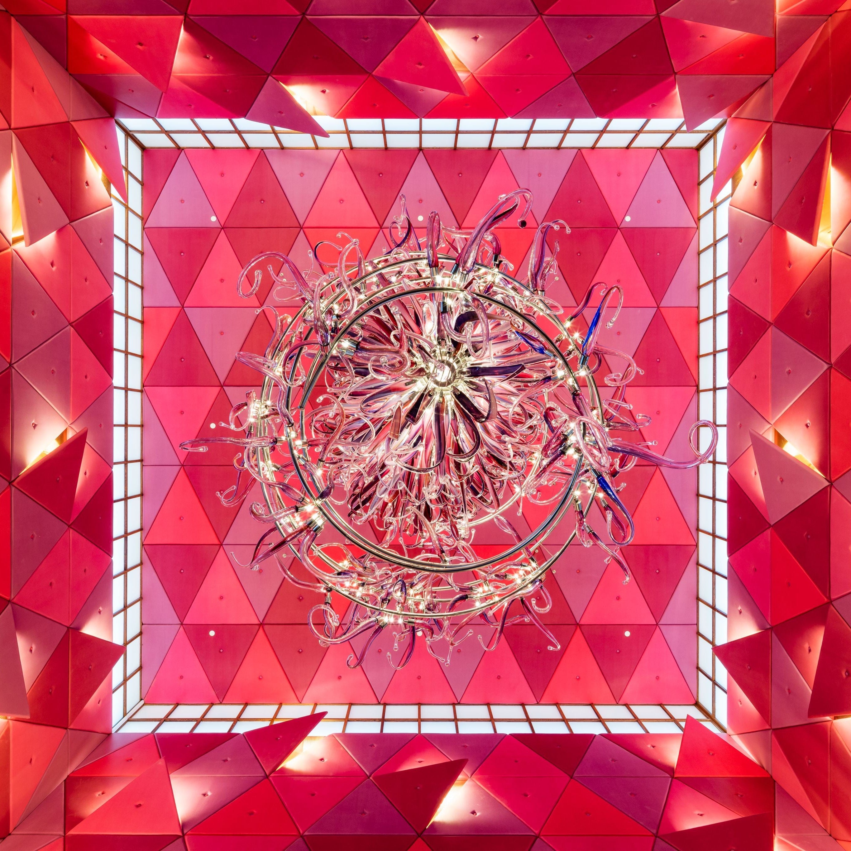 Steel Frame Pink Flower Project Installation