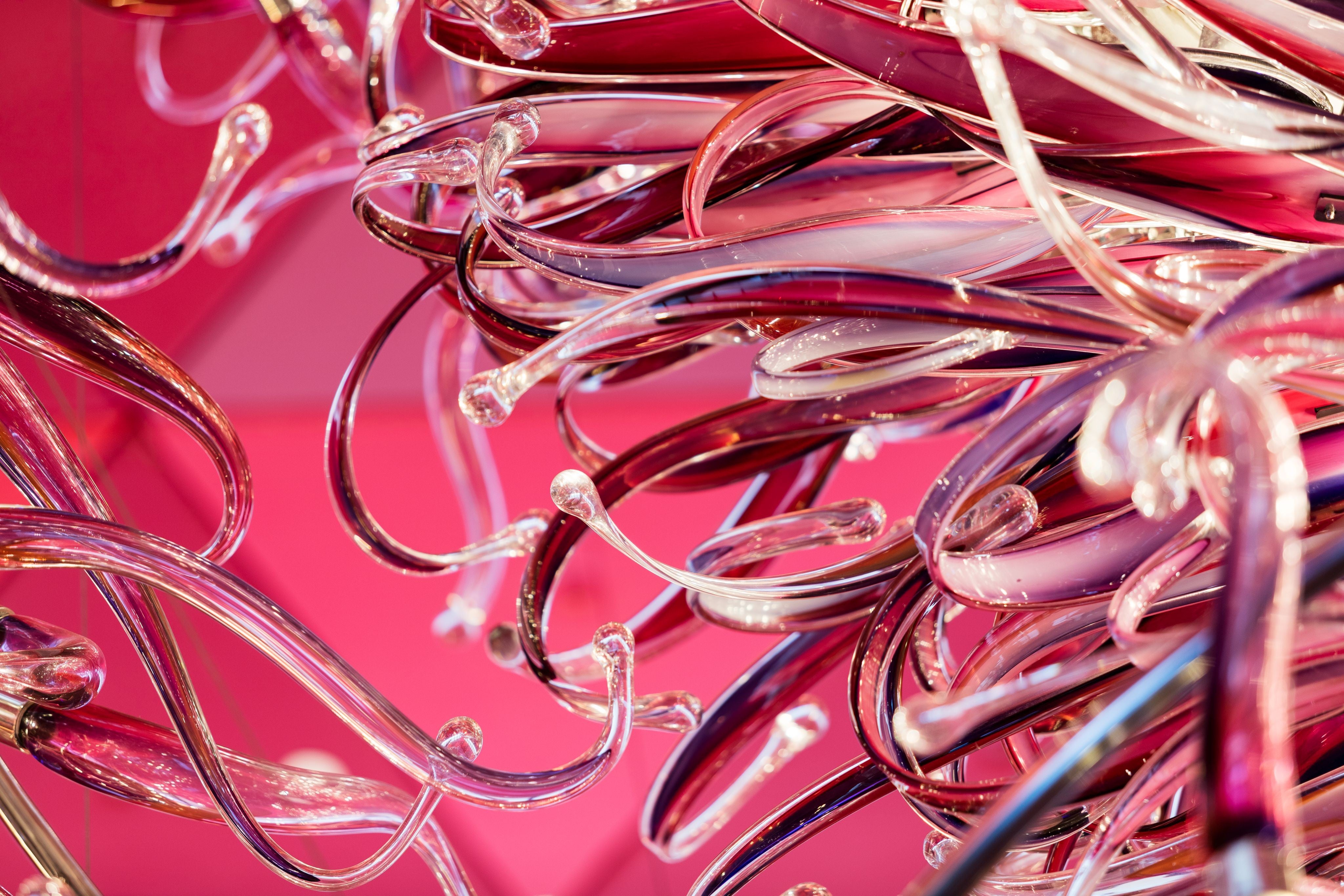 Steel Frame Pink Flower Project Installation