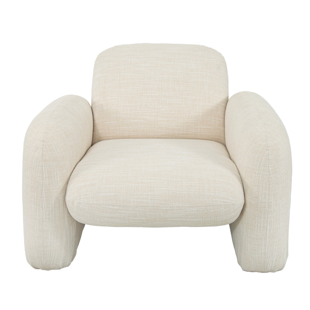 Chalino Cream Fabric Contemporary Armchair