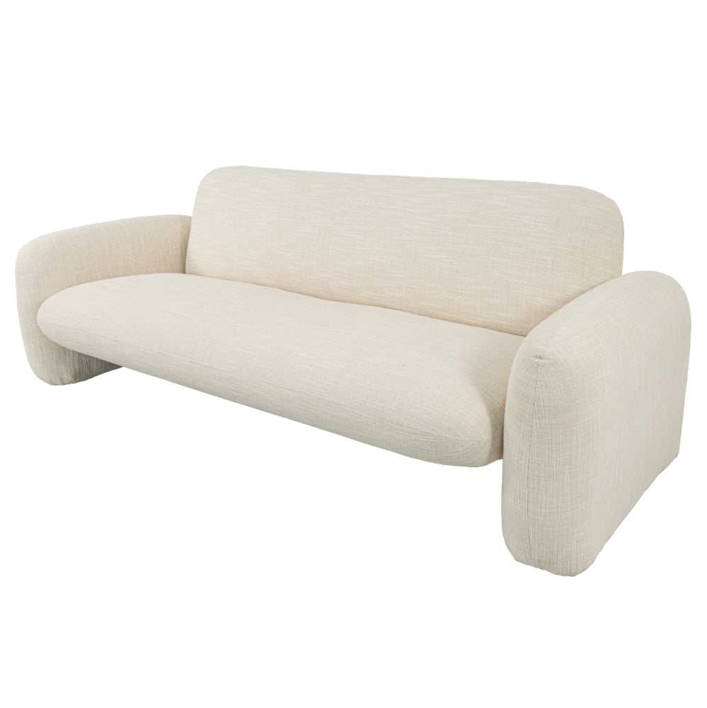 Logano Cream Fabric Contemporary Sofa
