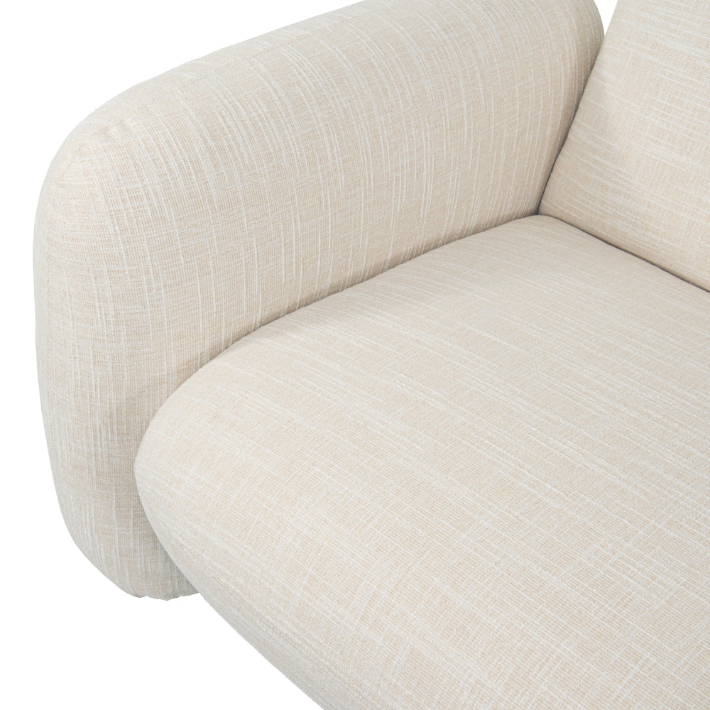Logano Cream Fabric Contemporary Sofa