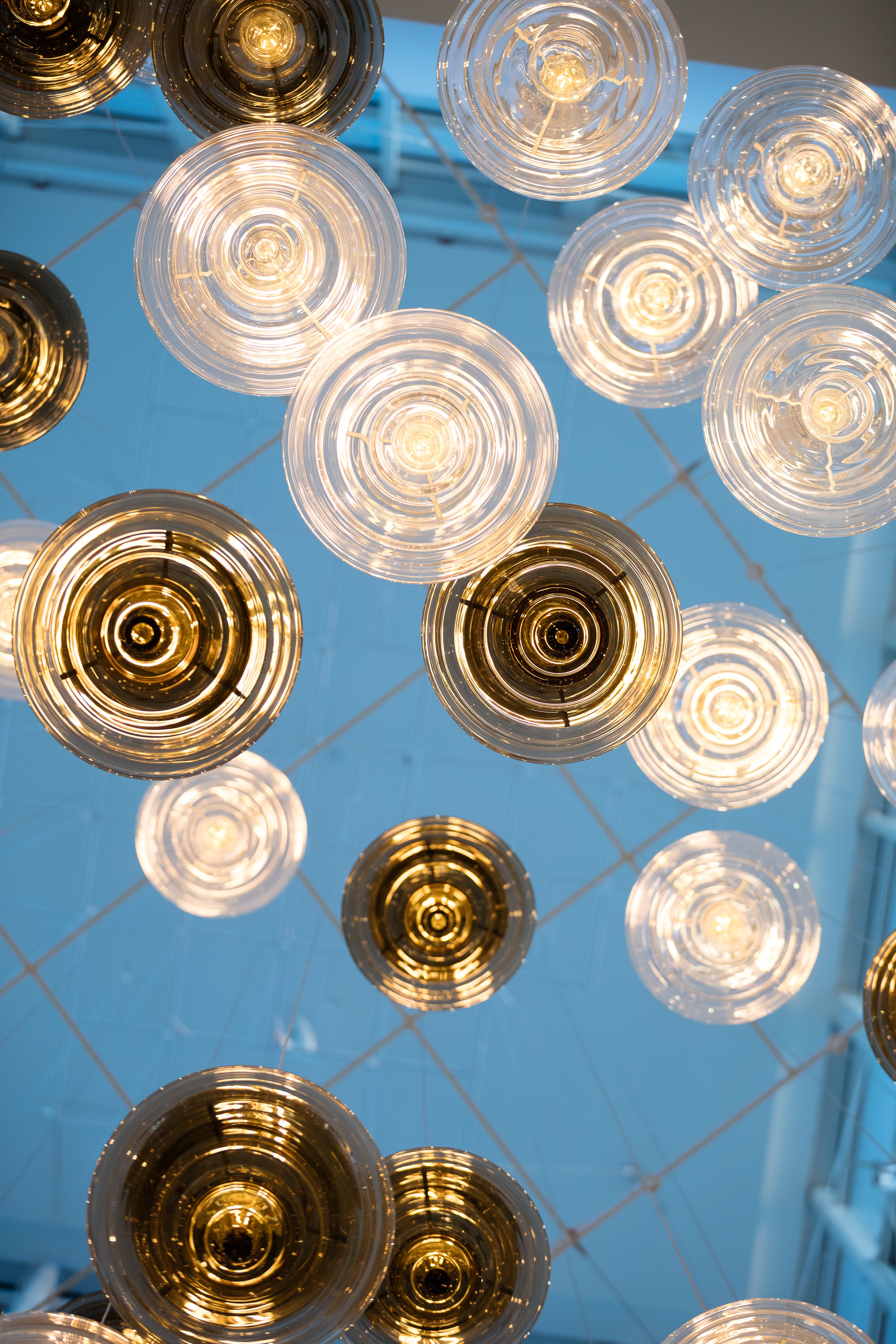 Clear & Tea Cone Glass Project Installation