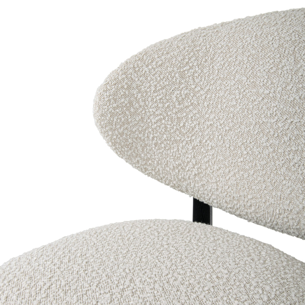 Cahrevo Black Natural Boucle Dining Chair
