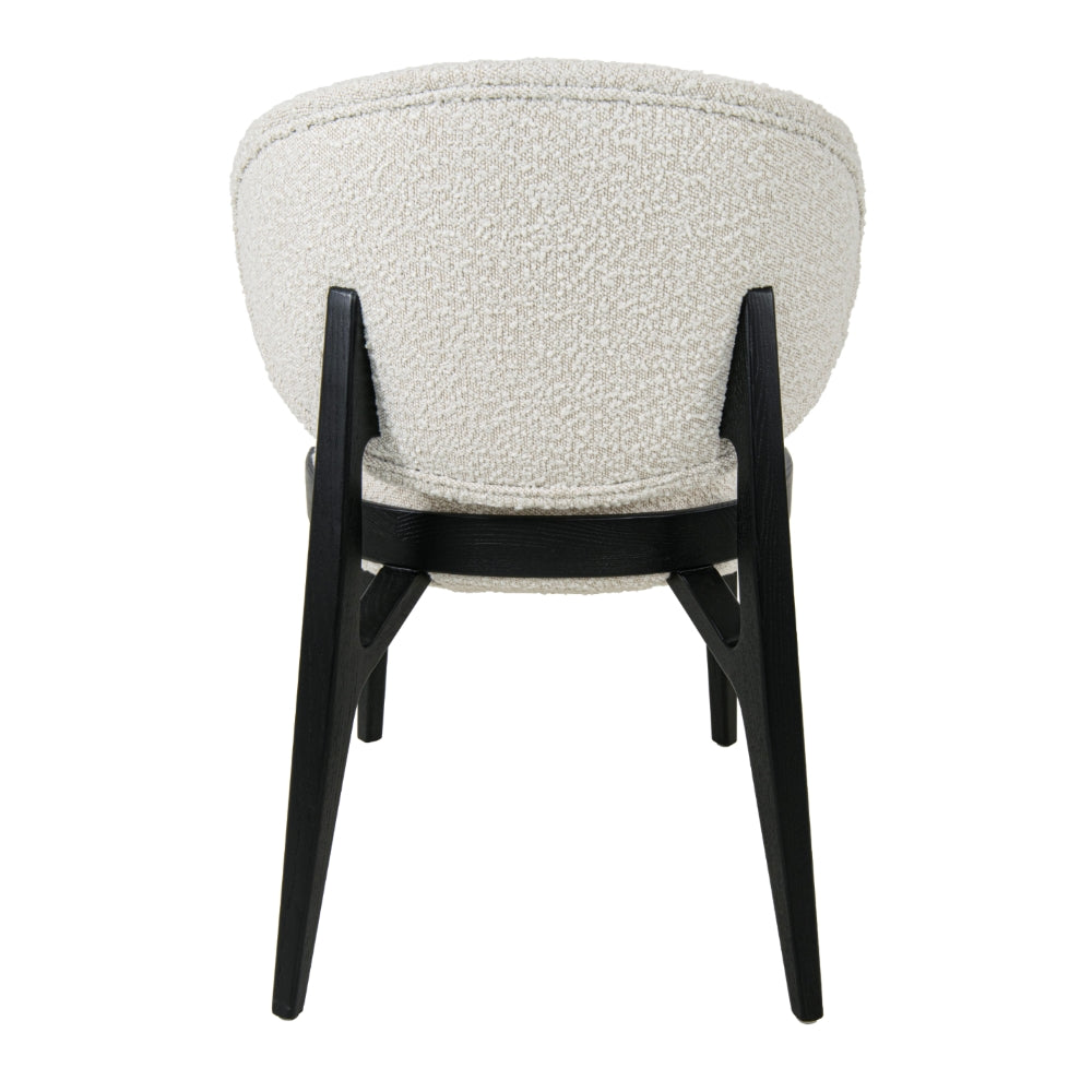 Cahrevo Black Natural Boucle Dining Chair
