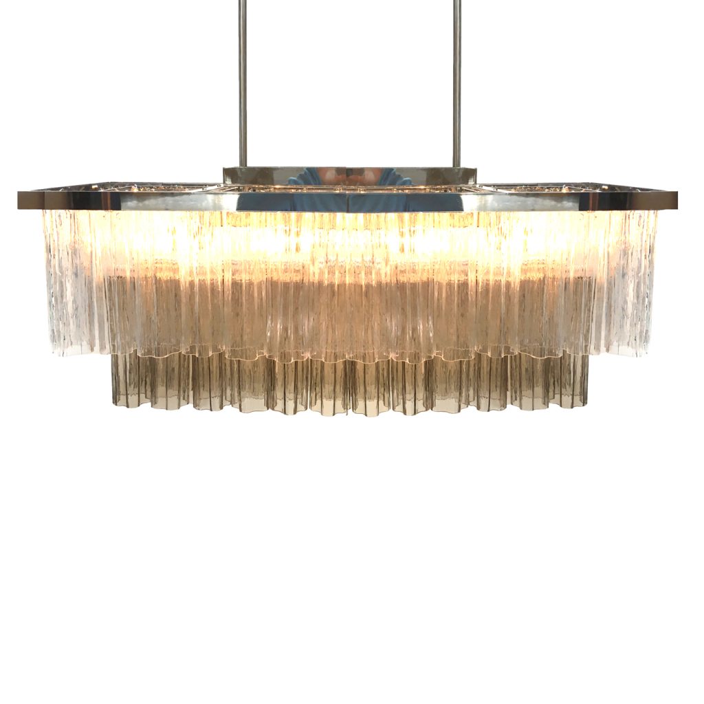 VORELLI Valeria Tronchi Murano Glass Rectangular Chandelier - Tronchi Murano Glass image 1