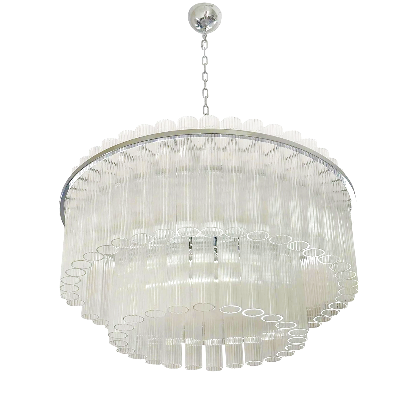 VORELLI Bianca Tronchi Murano Glass Staircase Chandelier - Tronchi Murano Glass image 2