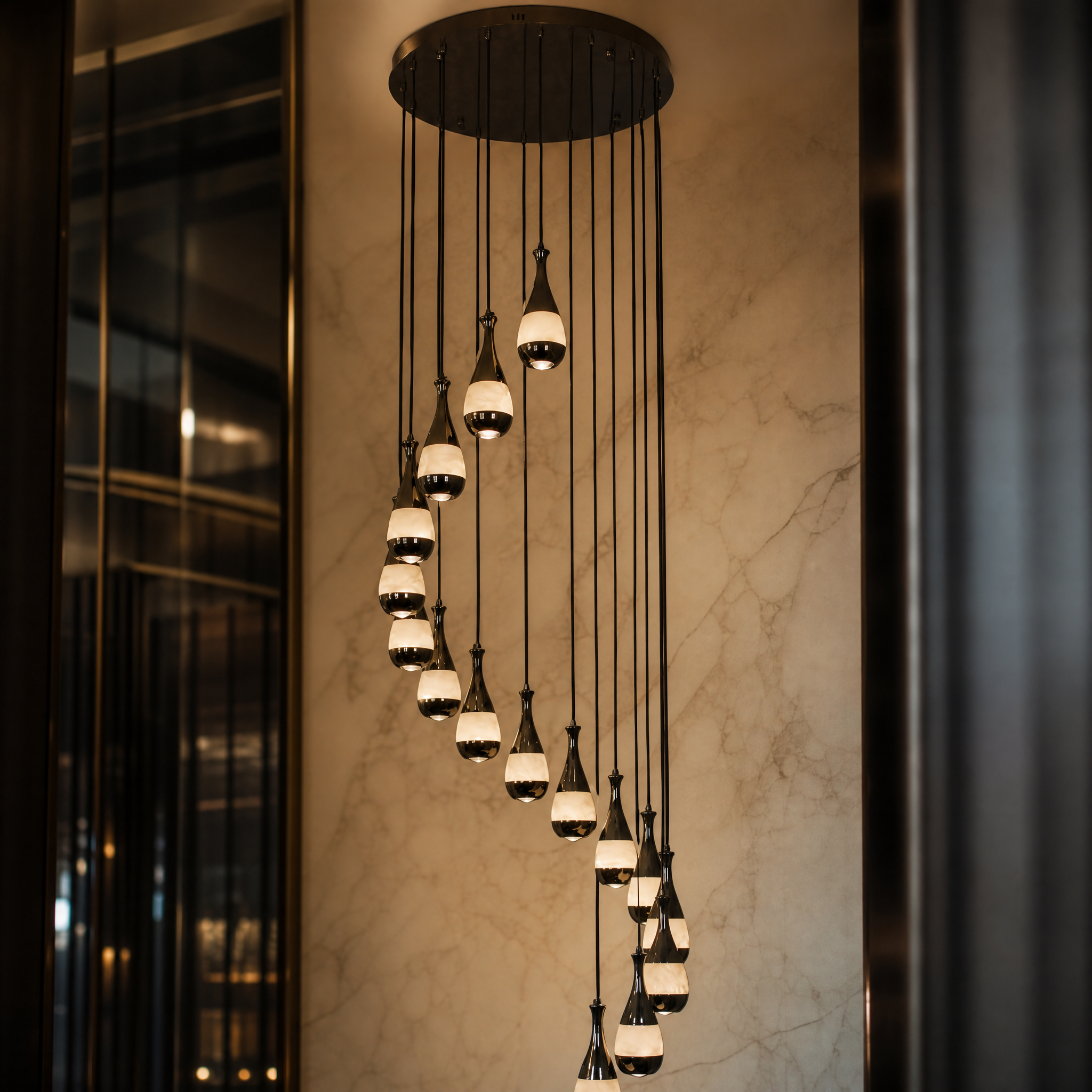 Armonia Marble Pendant Staircase Chandelier