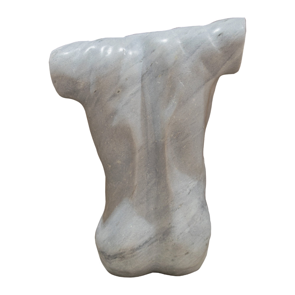 The Adriano Torso Decor sculpture positioned as a centerpiece on a minimalist mantelpiece, reflecting sophisticated VORELLI interior styling.