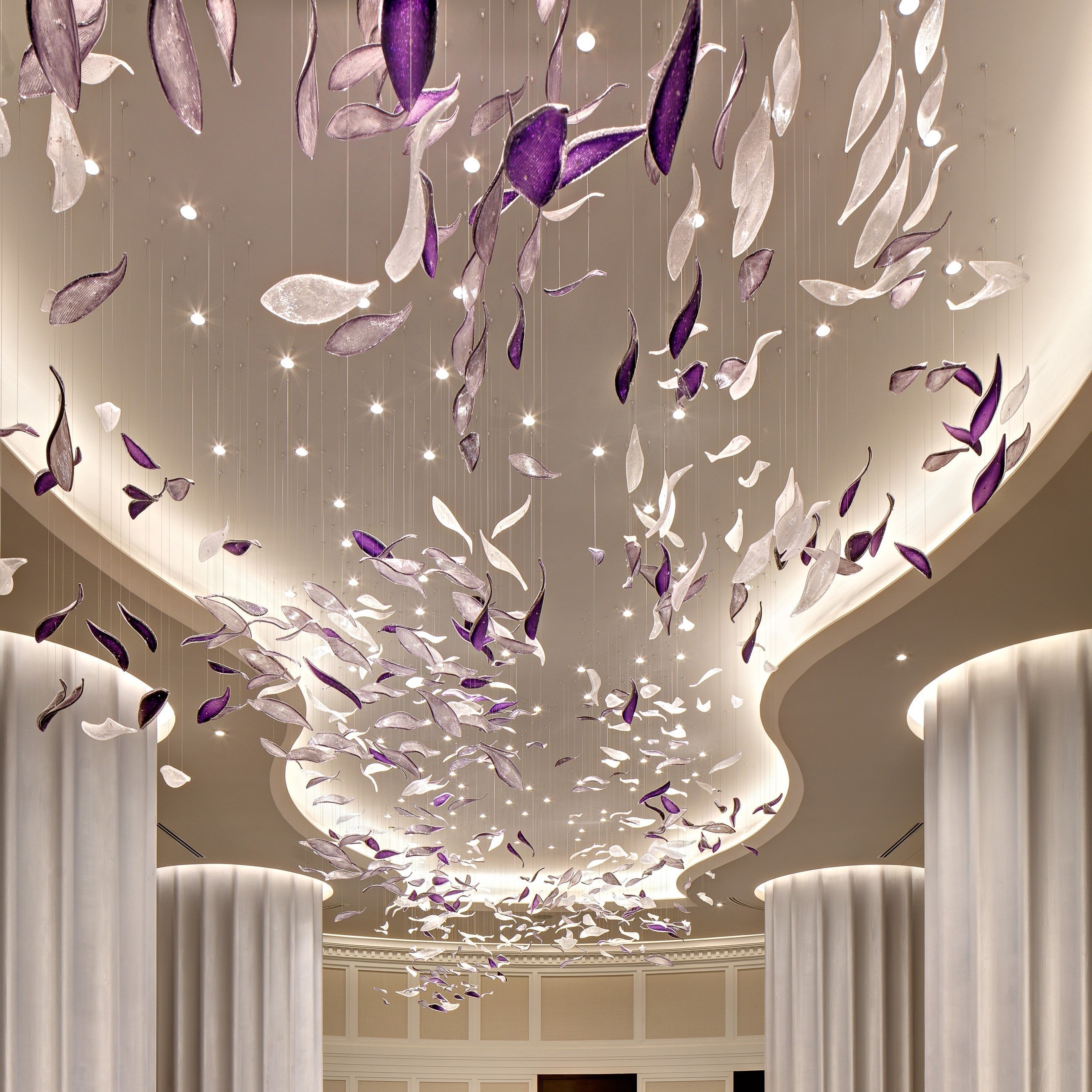 Clear & Purple Striped Leaves Project Installation