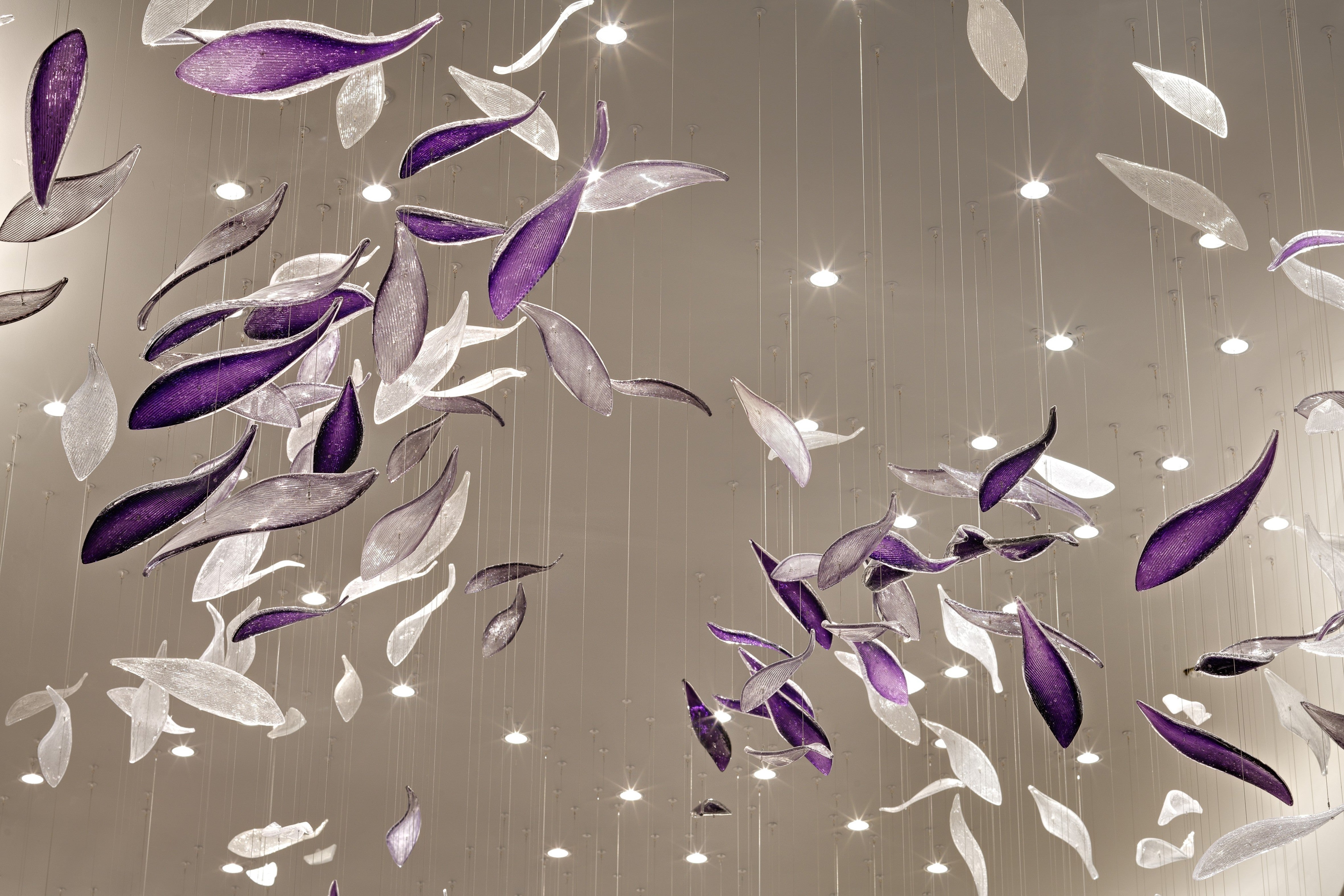 Clear & Purple Striped Leaves Project Installation