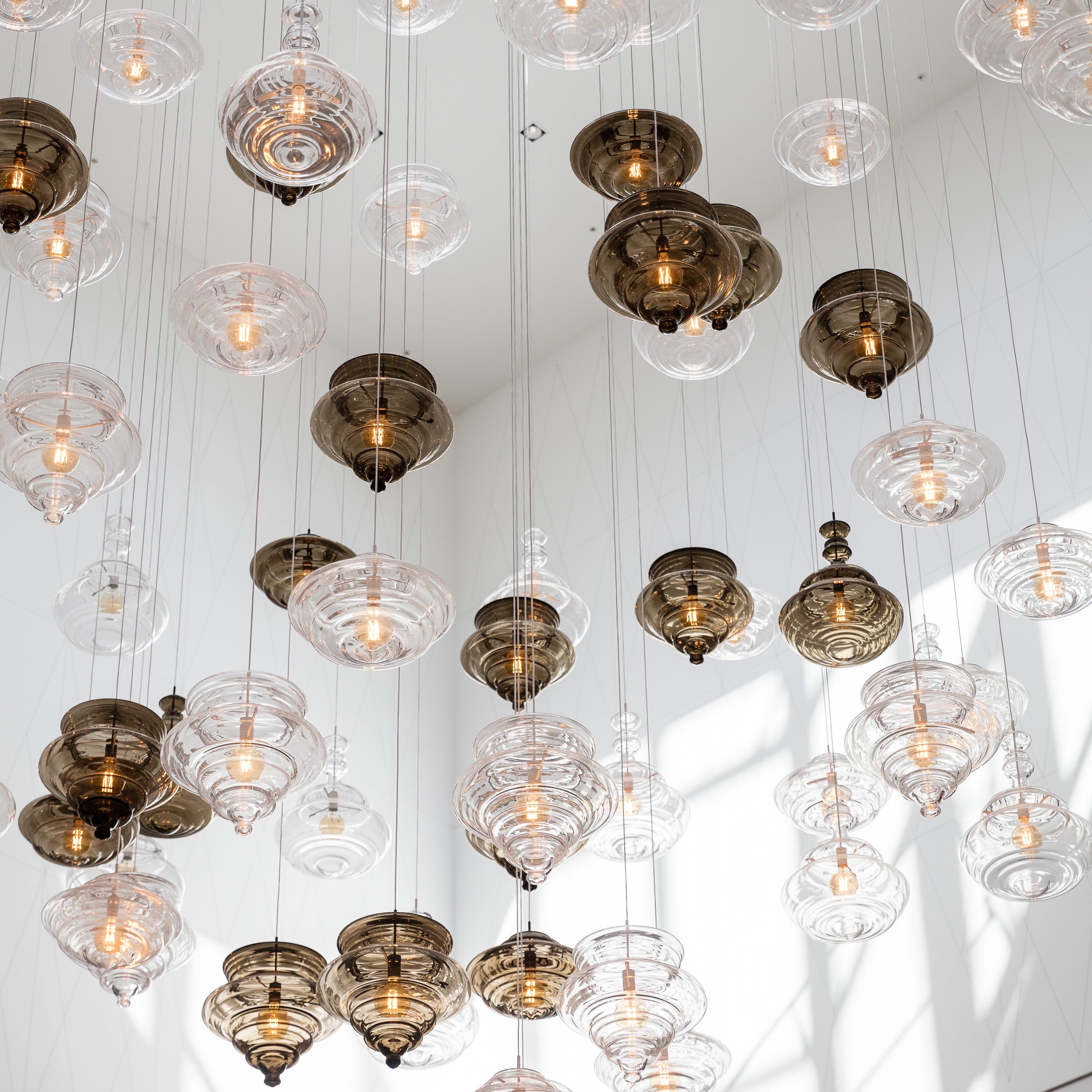Clear & Tea Cone Glass Project Installation