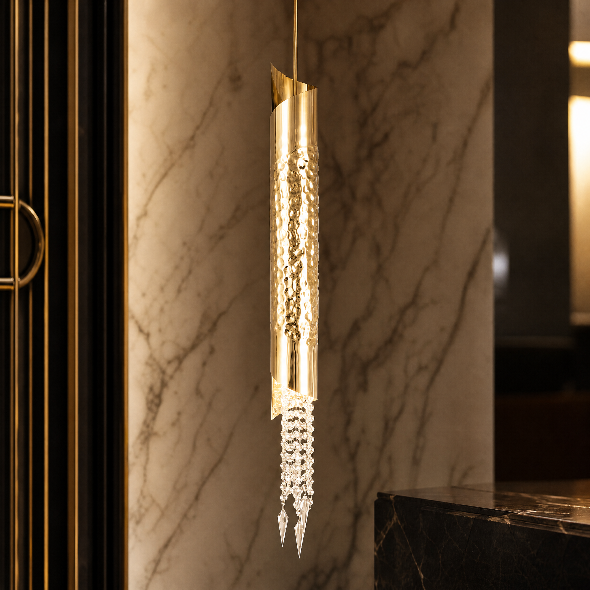 Avolto Luxury Pendant Light close-up craftsmanship detail image by VORELLI