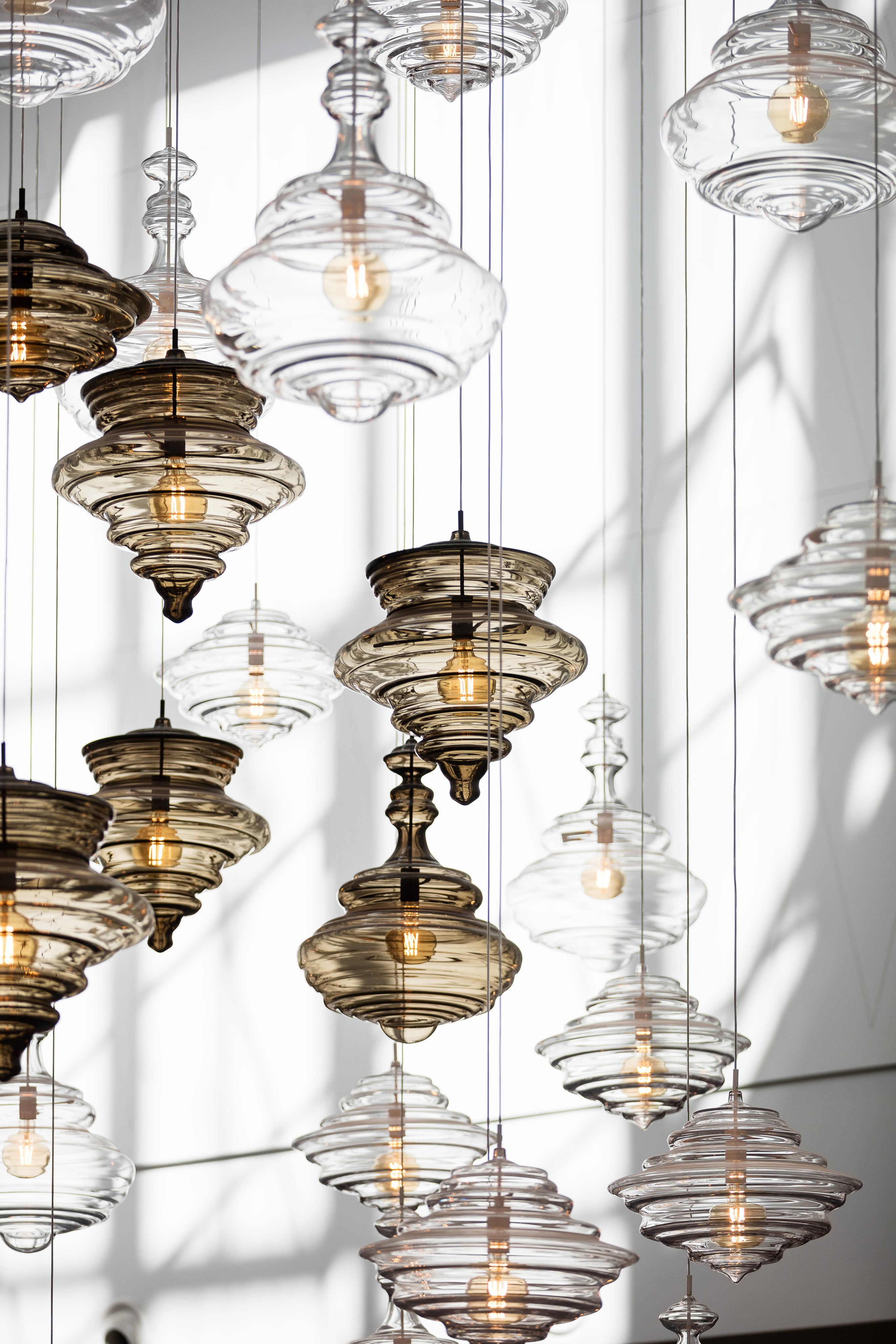 Clear & Tea Cone Glass Project Installation