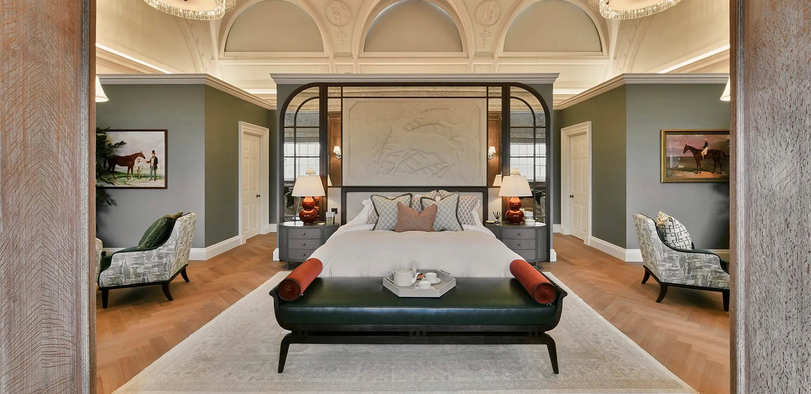 Luxury bedroom interior at The Astor, 9 Millbank for VORELLI residential project specification