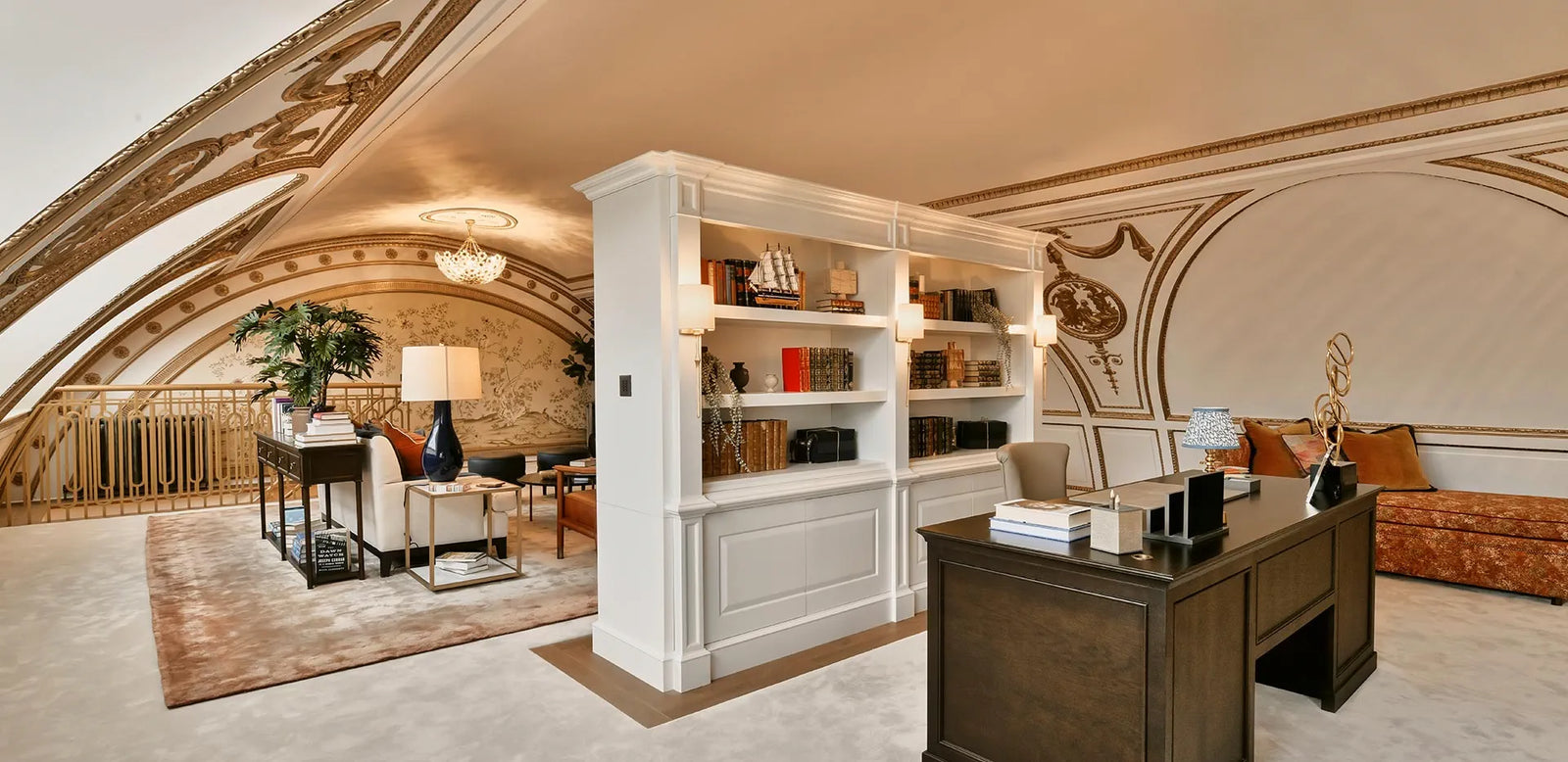 Luxury private office interior at The Astor, 9 Millbank with VORELLI project lighting