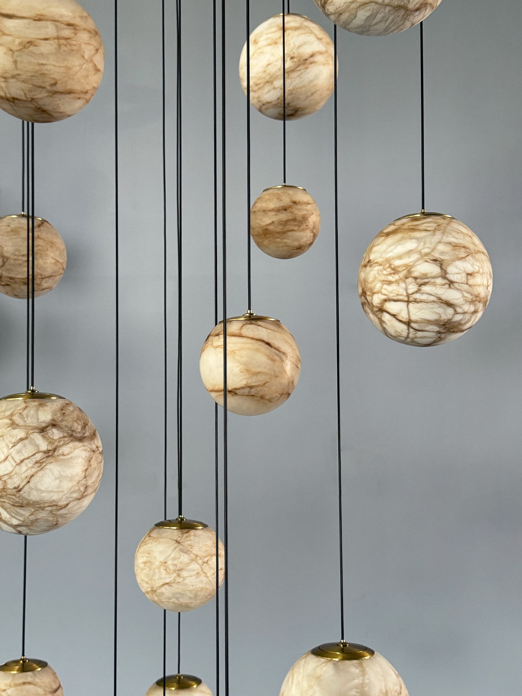 Solara Marble Pendant Staircase Chandelier