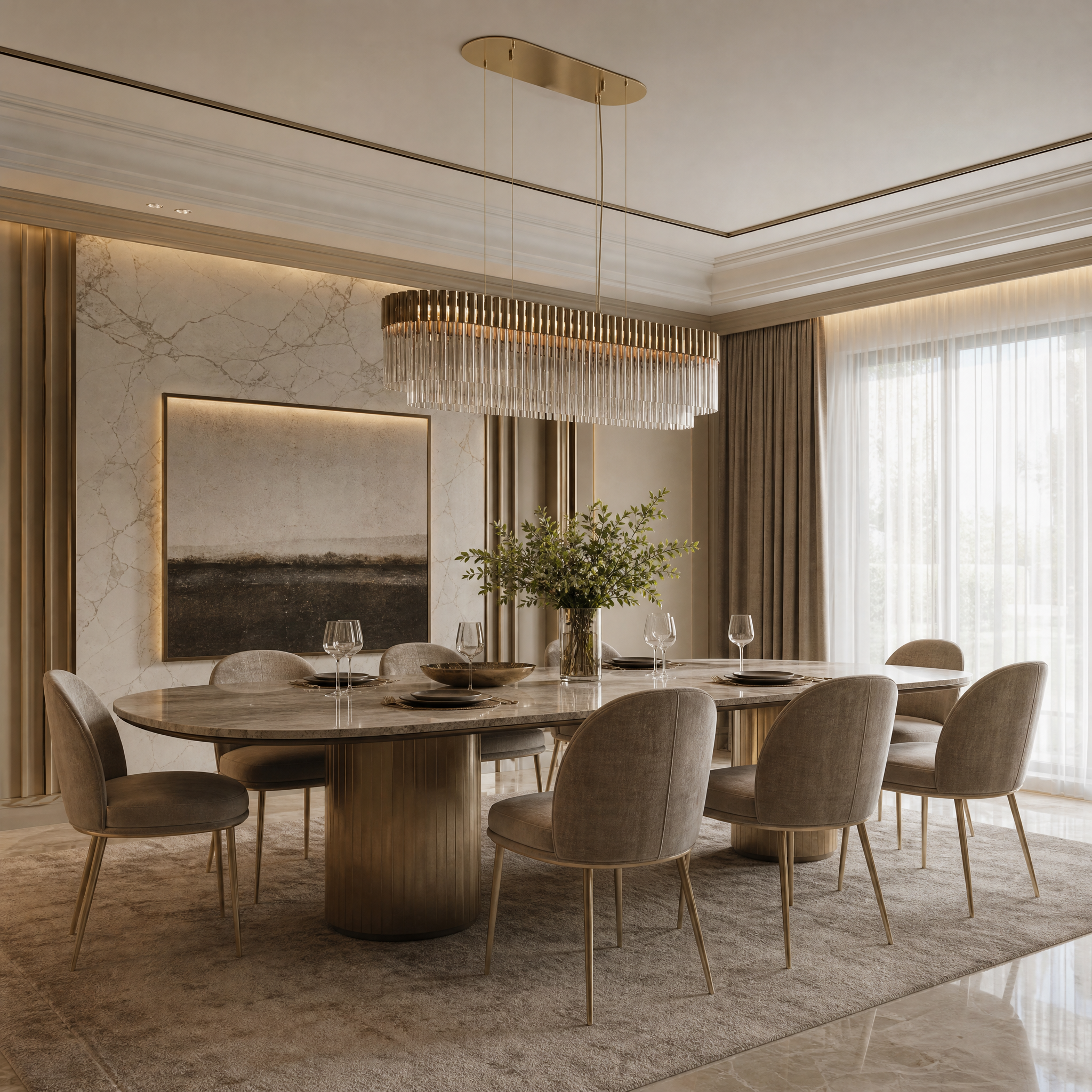 Arcade Luxury Rectangular Chandelier luxury residential lifestyle image by VORELLI