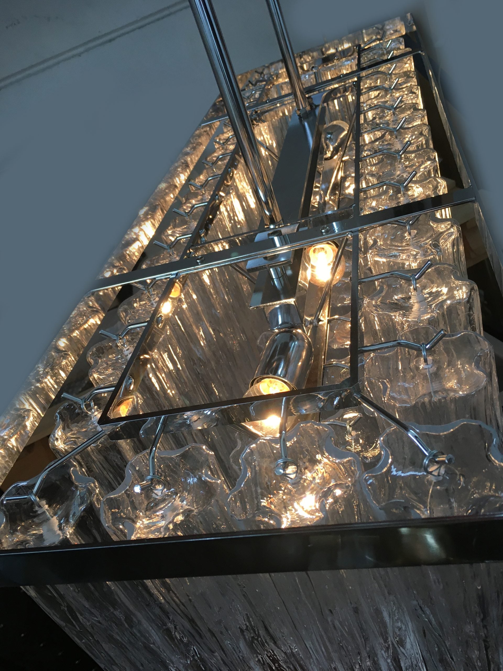 VORELLI Valentina Tronchi Murano Glass Rectangular Chandelier - Tronchi Murano Glass image 4