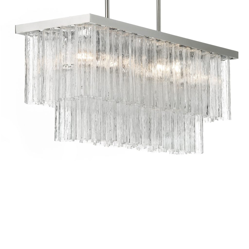 VORELLI Valentina Tronchi Murano Glass Rectangular Chandelier - Tronchi Murano Glass image 1