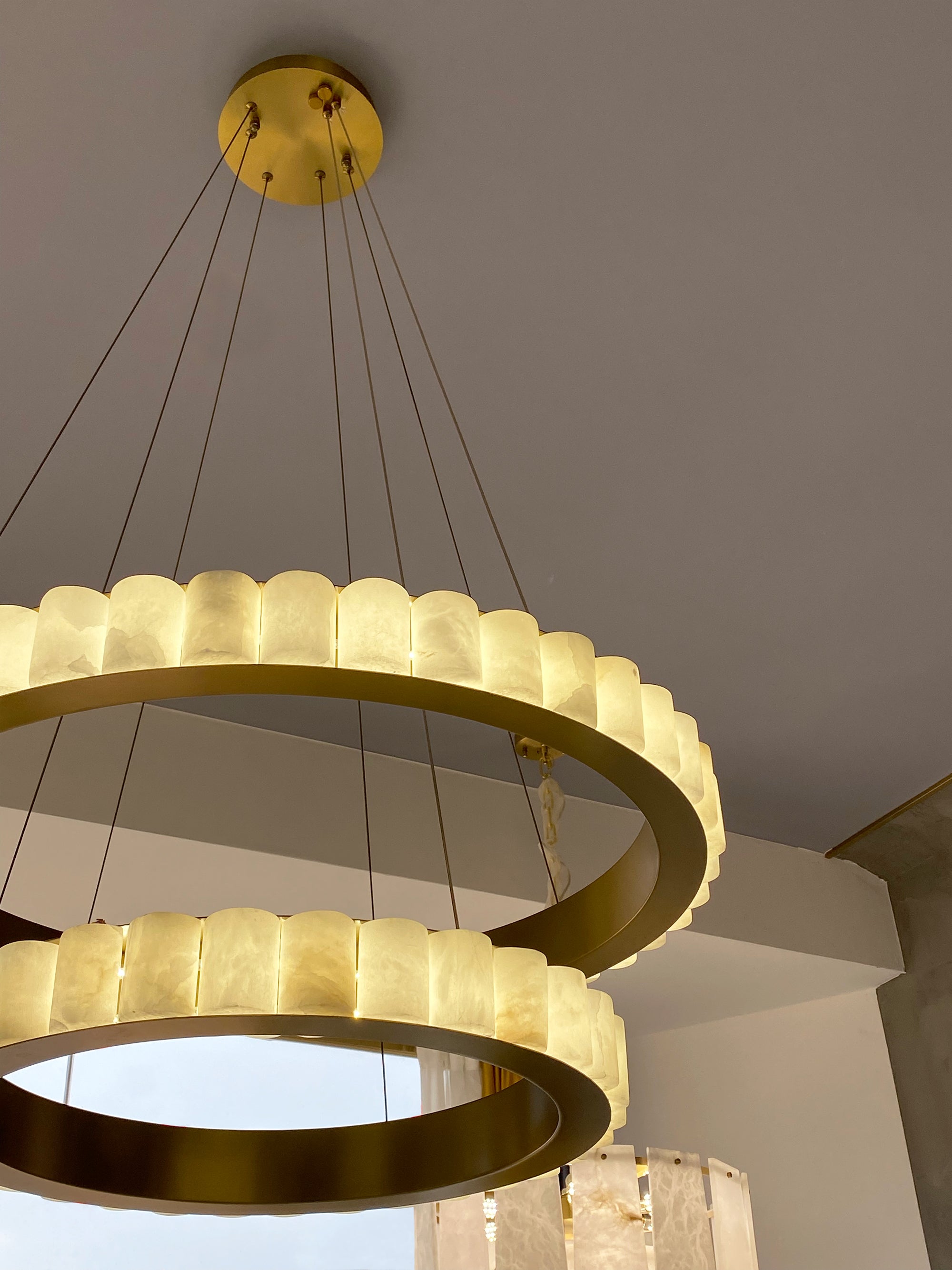 Cassari Marble Double Ring Chandelier