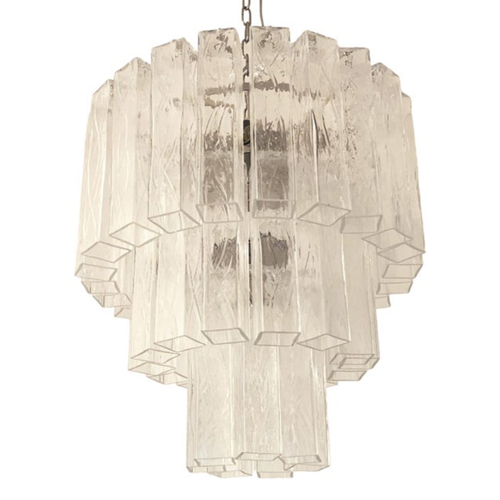 VORELLI Alvise Squares Murano Glass Staircase Chandelier - Squares Murano Glass image 1