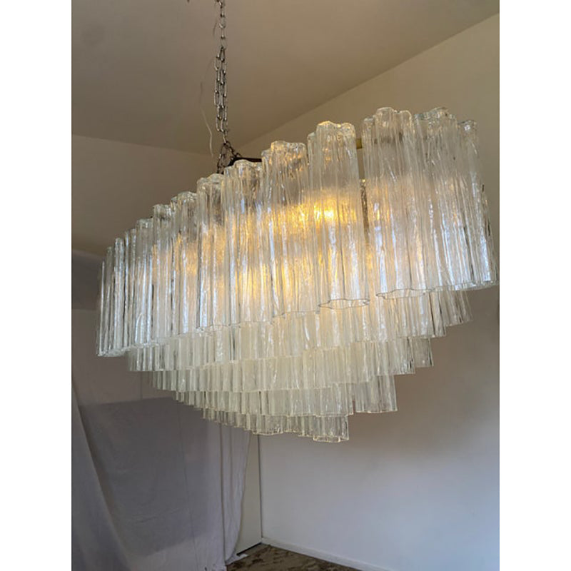 VORELLI Camellia Tronchi Murano Glass Rectangular Chandelier - Tronchi Murano Glass image 3