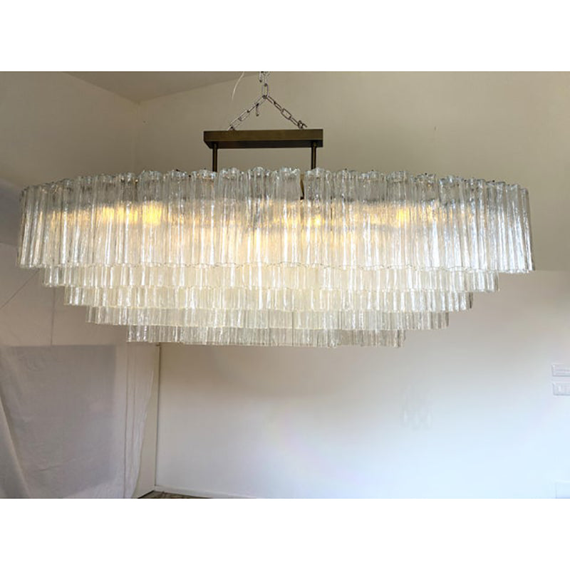 VORELLI Camellia Tronchi Murano Glass Rectangular Chandelier - Tronchi Murano Glass image 7