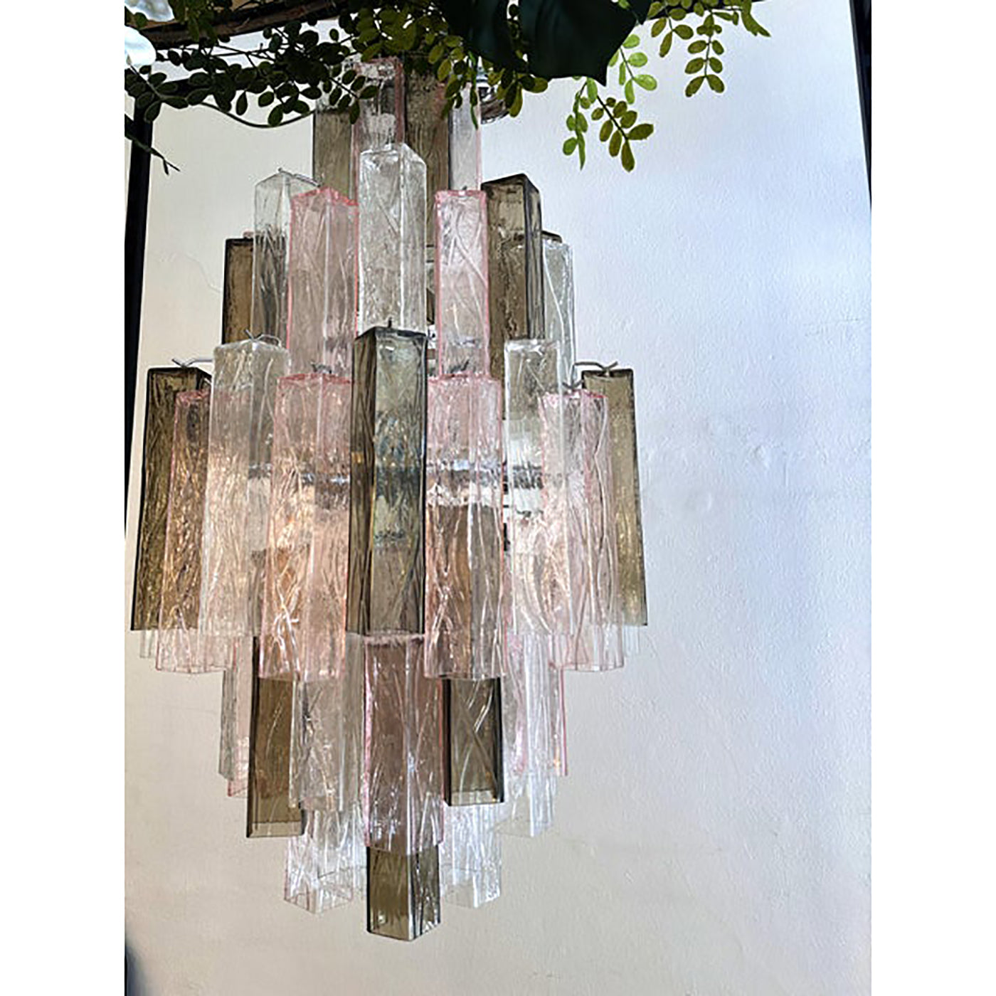 VORELLI Sorrento Squares Murano Glass Staircase Chandelier - Squares Murano Glass image 4