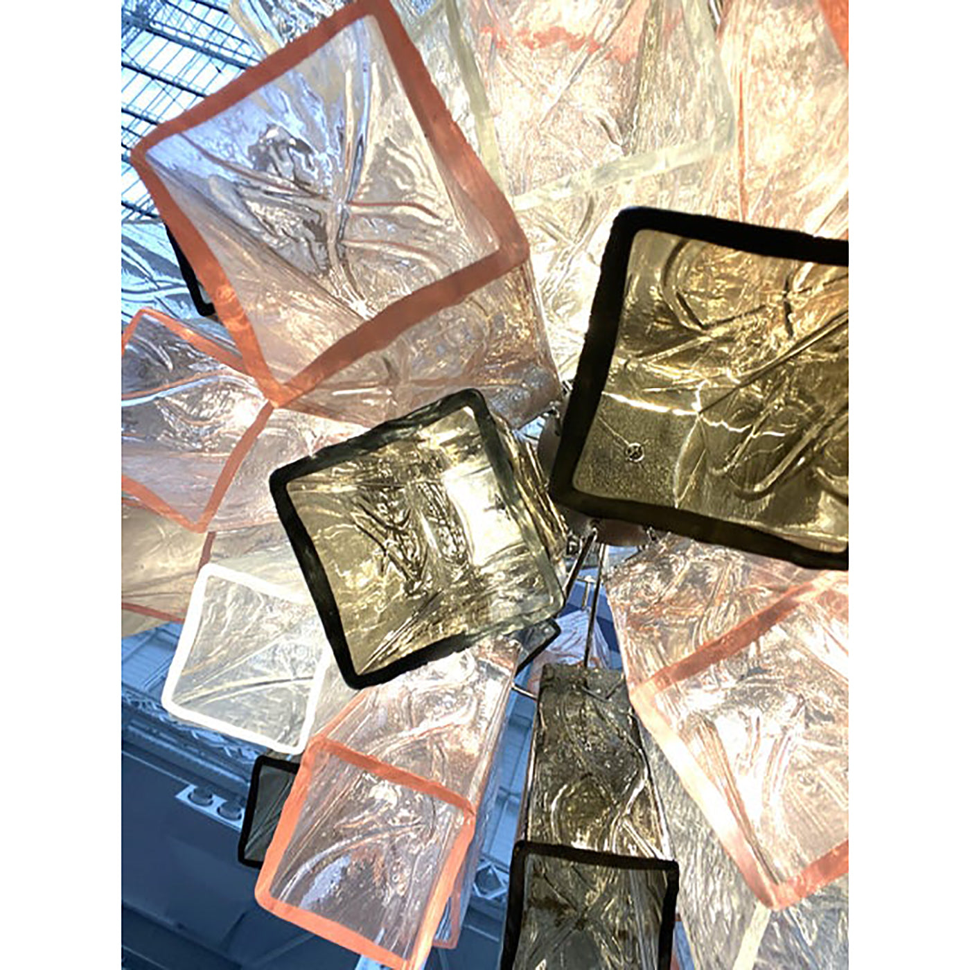 VORELLI Sorrento Squares Murano Glass Staircase Chandelier - Squares Murano Glass image 5