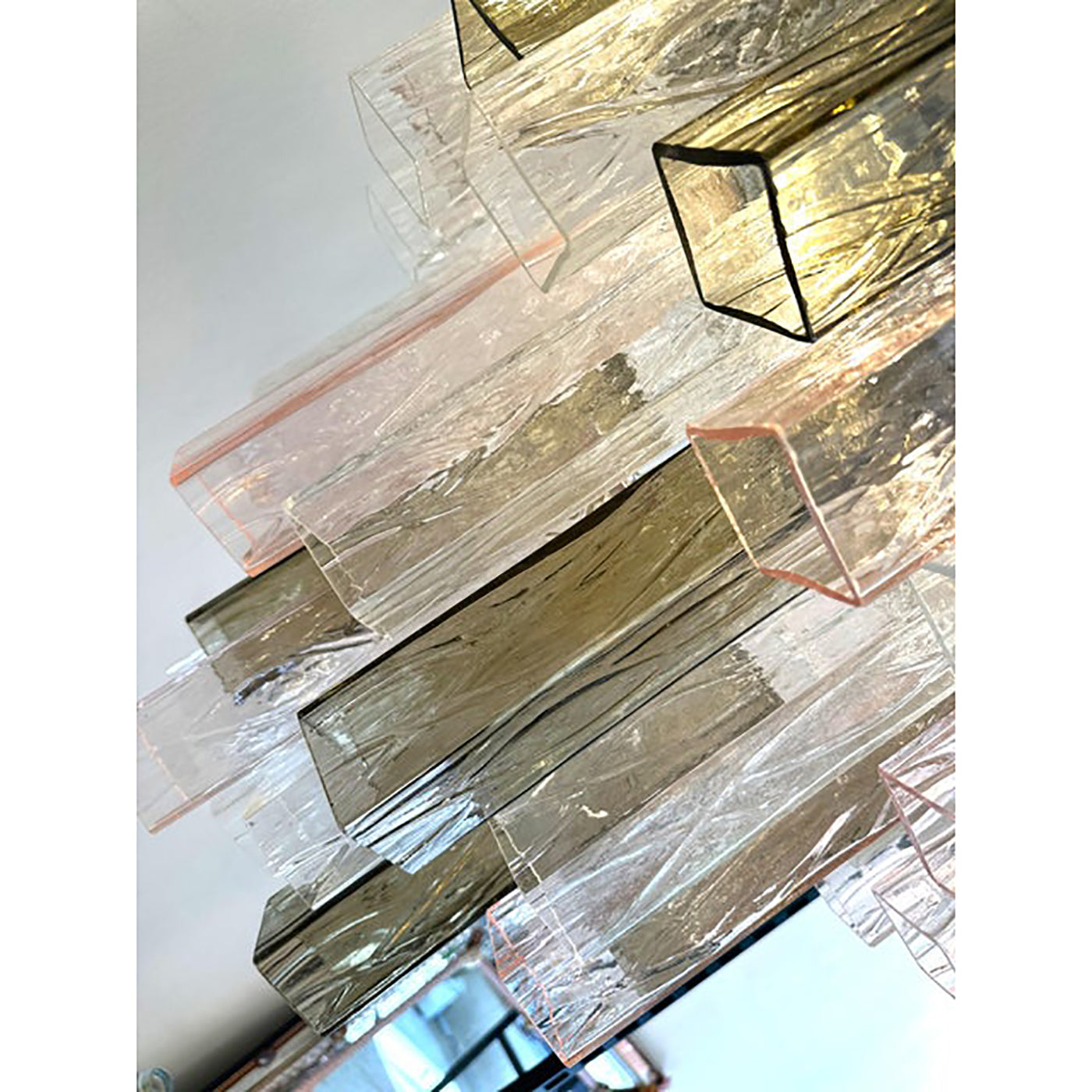 VORELLI Sorrento Squares Murano Glass Staircase Chandelier - Squares Murano Glass image 6