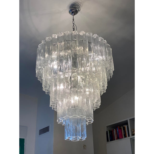 VORELLI Bembo Squares Murano Glass Staircase Chandelier - Squares Murano Glass image 6