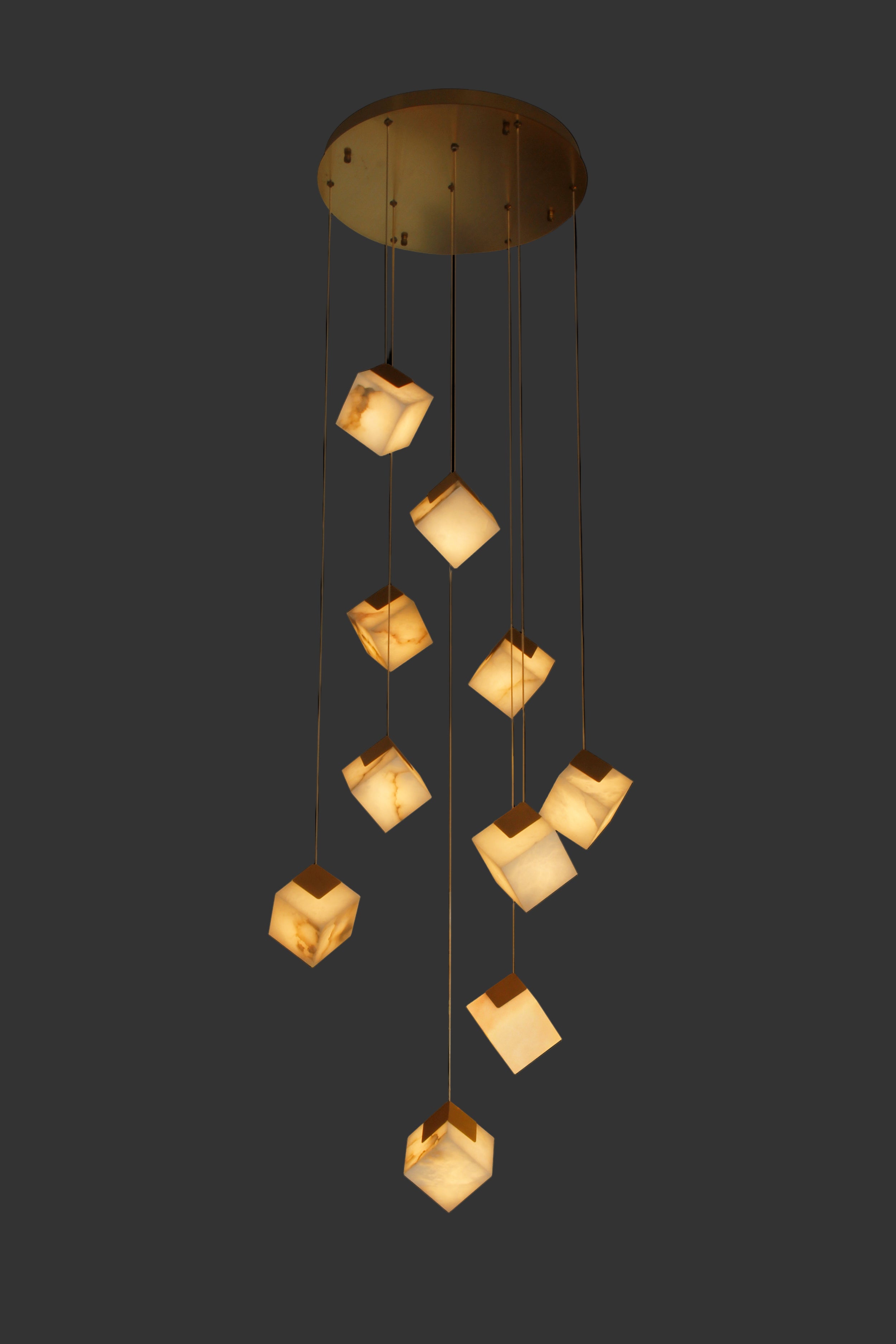 Cube Marble Pendant Staircase Chandelier