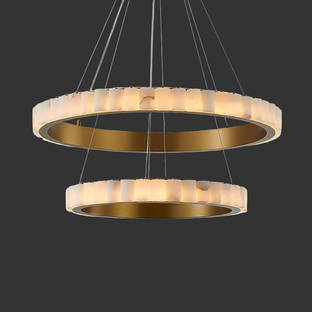 Elysia Marble Double Ring Chandelier