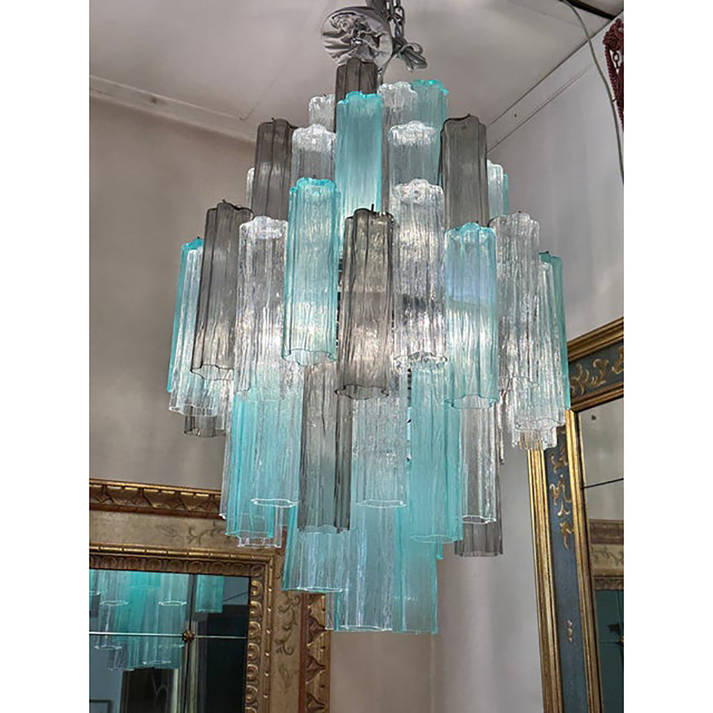 VORELLI Elisabetta Tronchi Murano Glass Staircase Chandelier - Tronchi Murano Glass image 4
