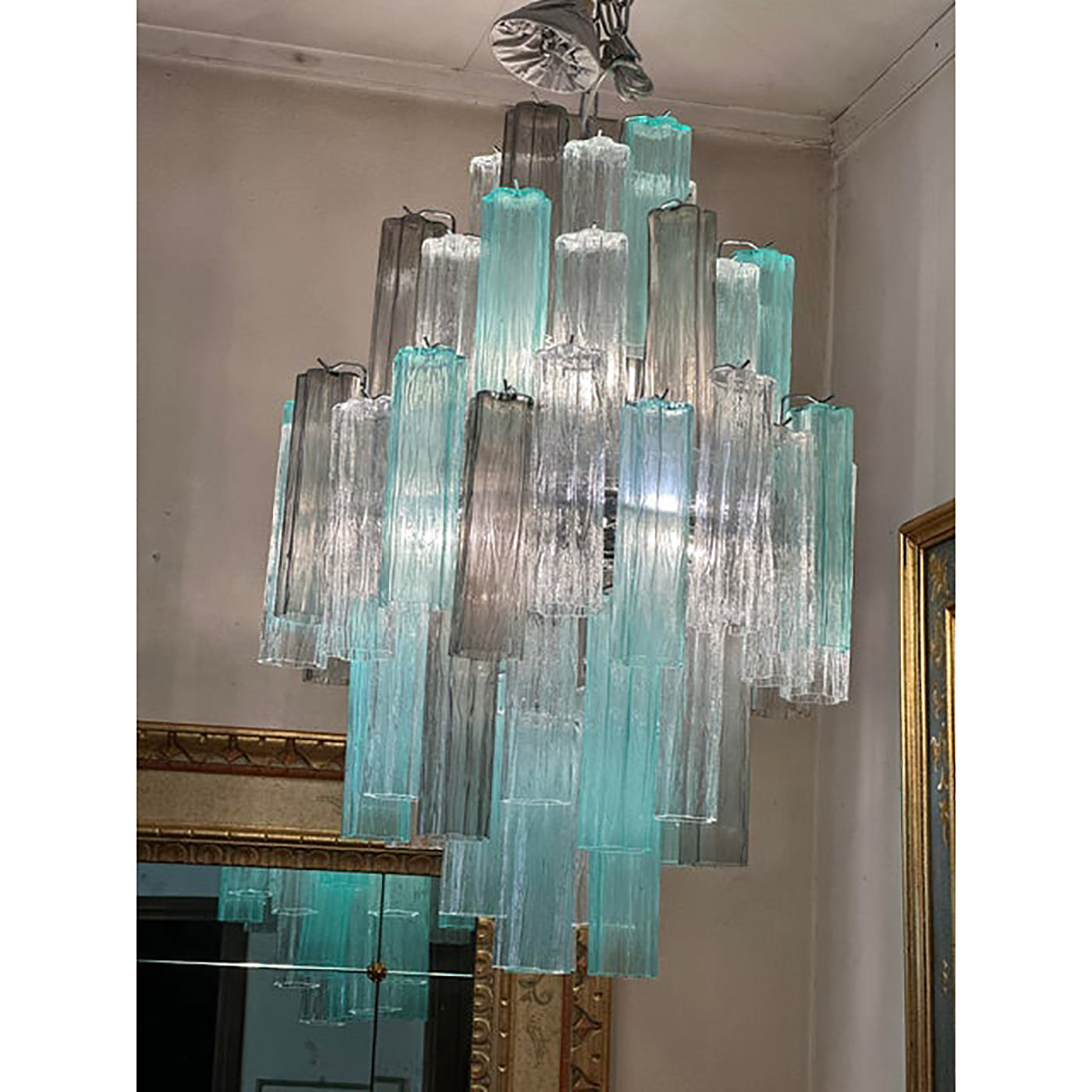VORELLI Elisabetta Tronchi Murano Glass Staircase Chandelier - Tronchi Murano Glass image 7