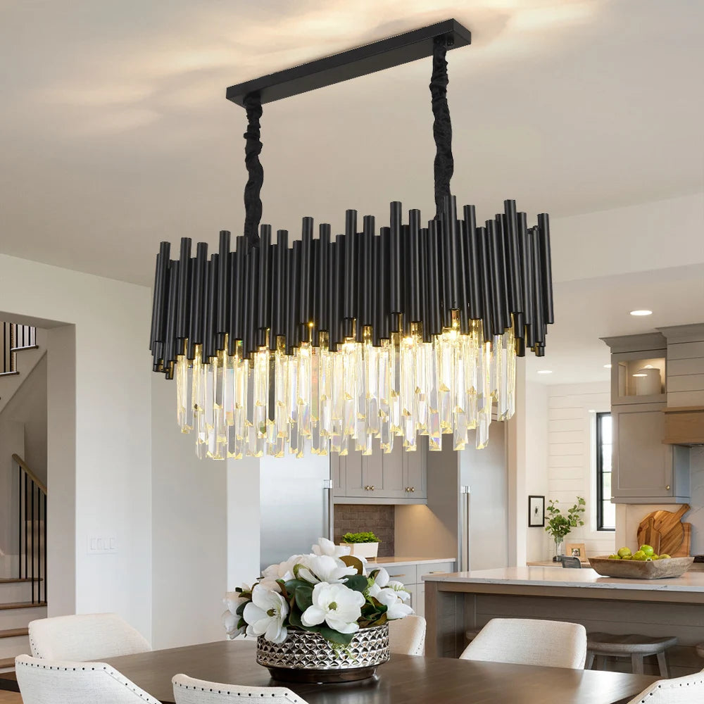VORELLI Gotham Rectangular Chandelier Bold Lines Modern Elegance