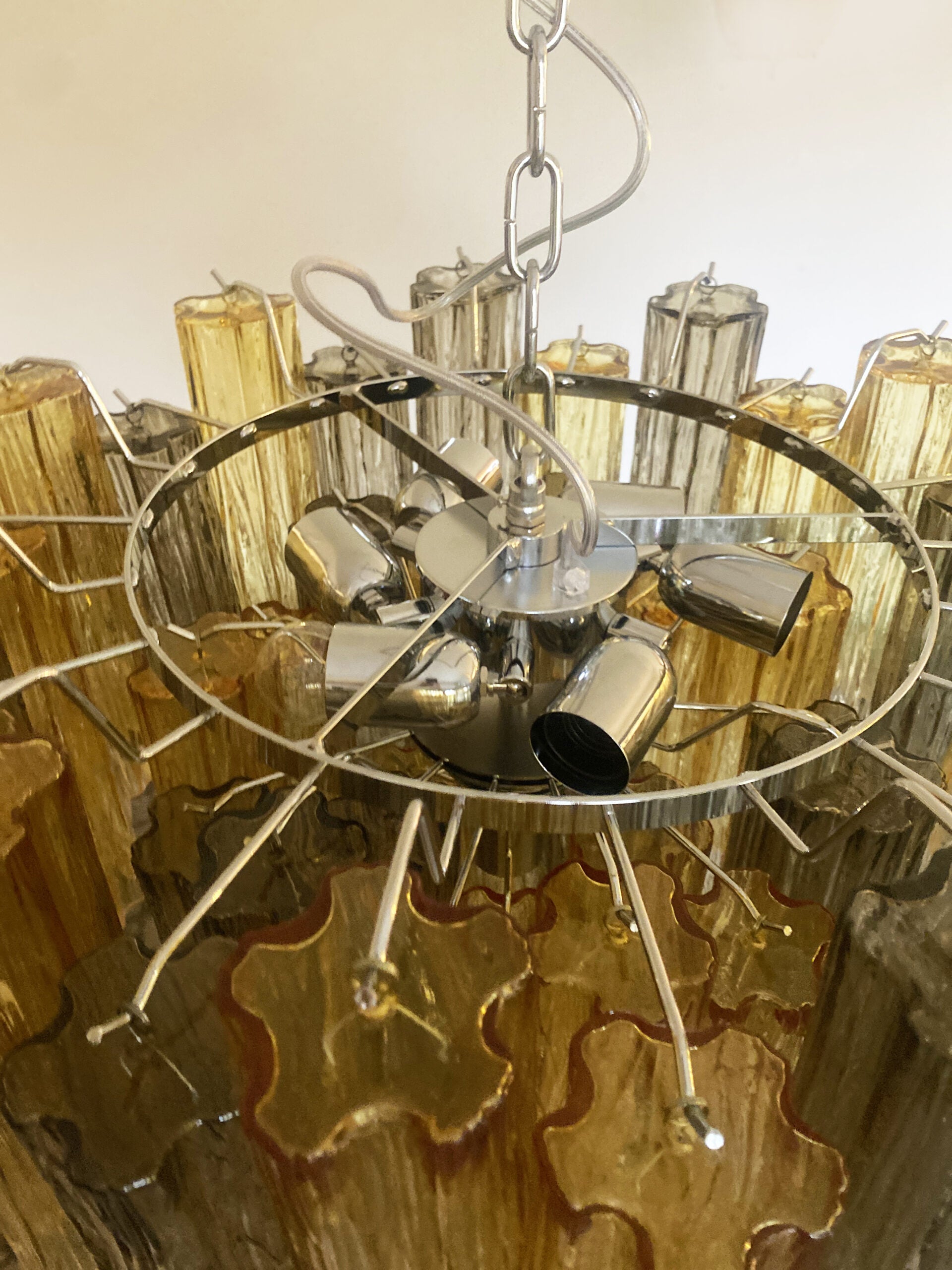 VORELLI Ginevra Tronchi Murano Glass Circular Chandelier - Tronchi Murano Glass image 5