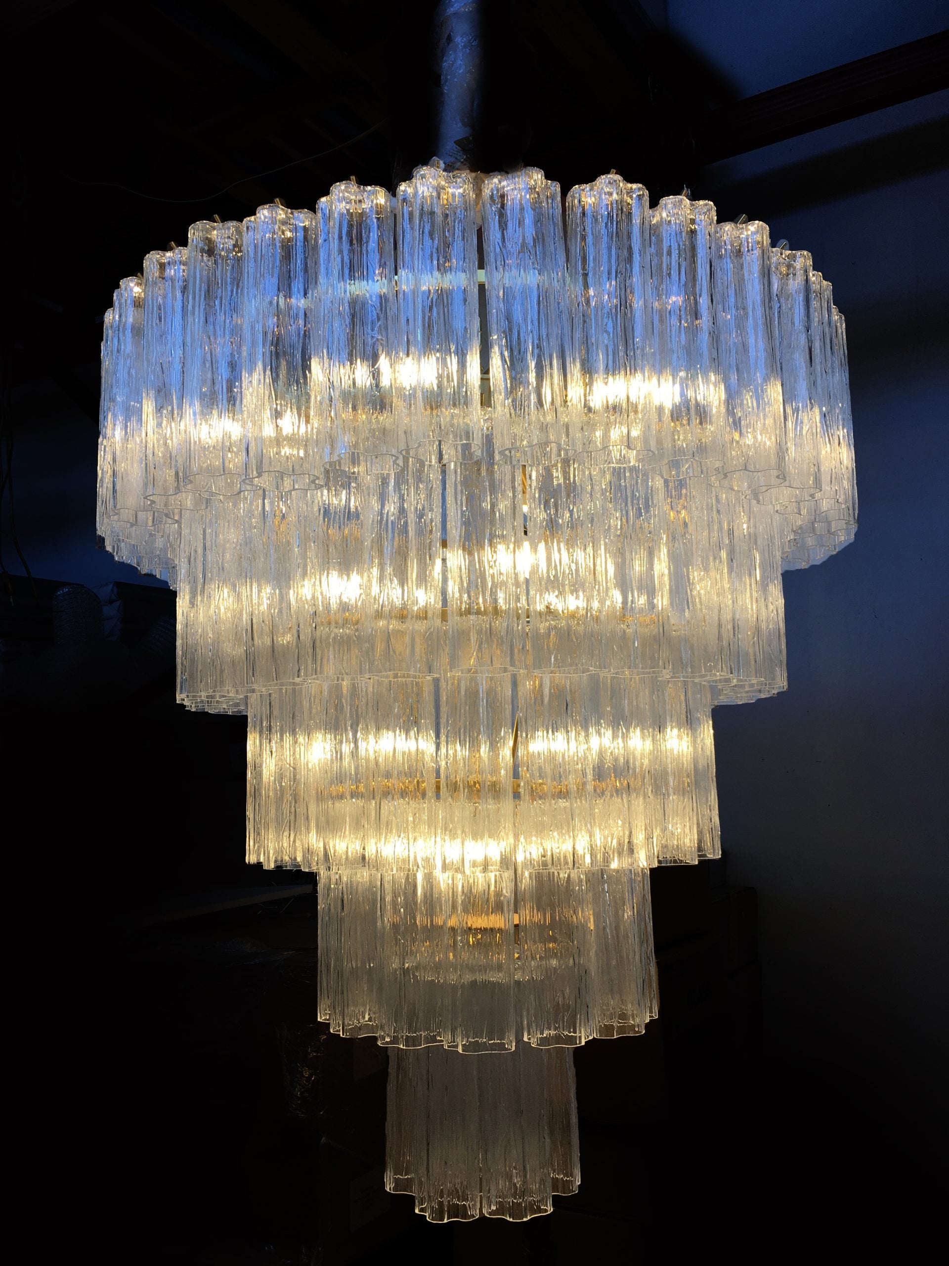 VORELLI Floriana Tronchi Murano Glass Staircase Chandelier - Tronchi Murano Glass image 5