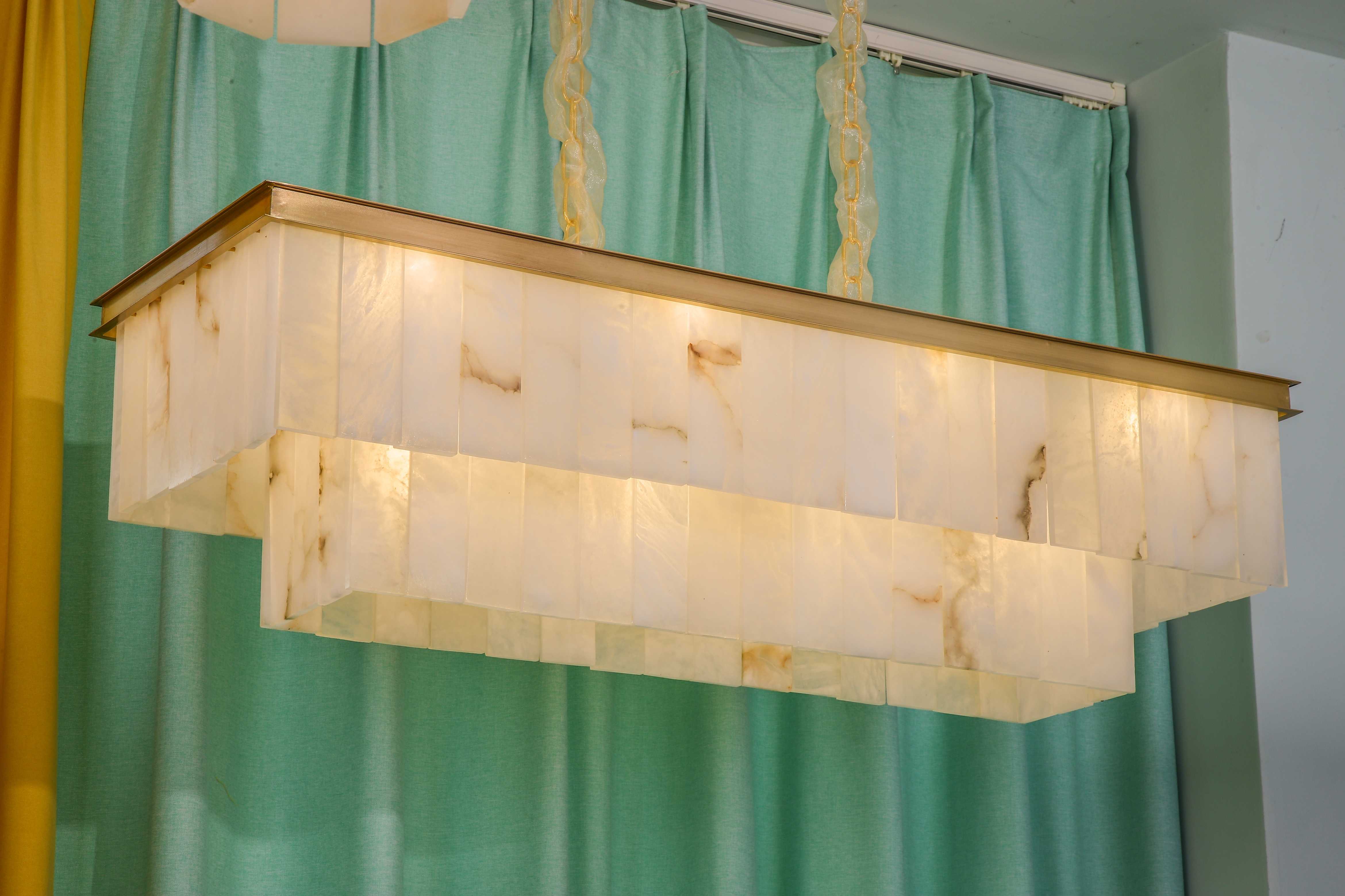 Novella Marble Rectangular Chandelier