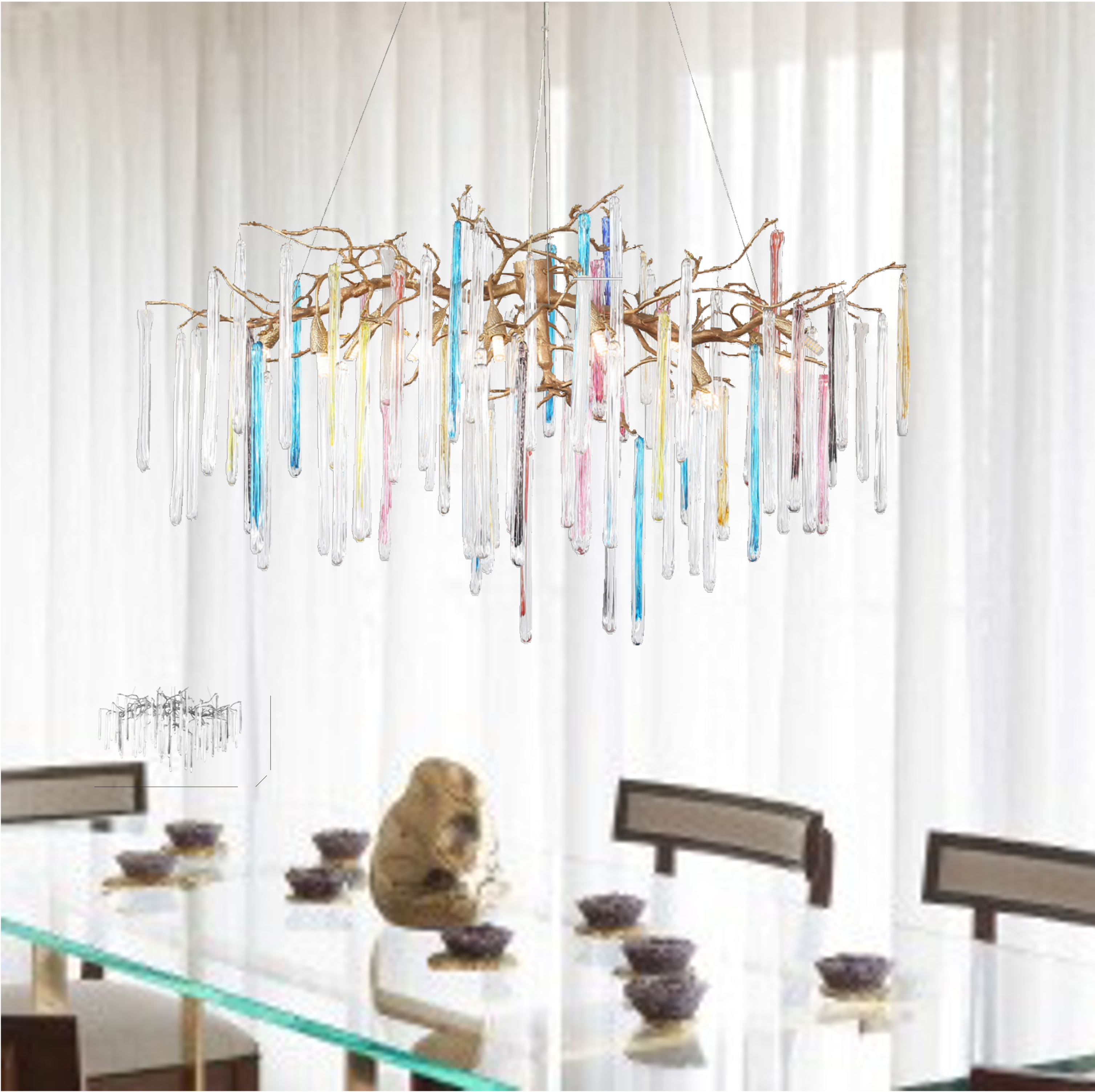 Icicle Rectangular Chandelier