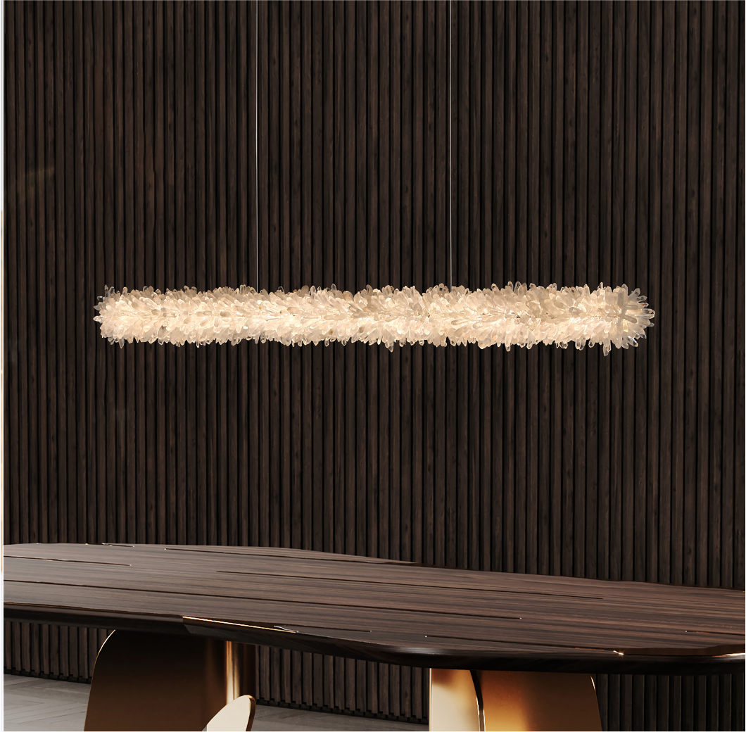 Quartz Linear Rectangular Chandelier