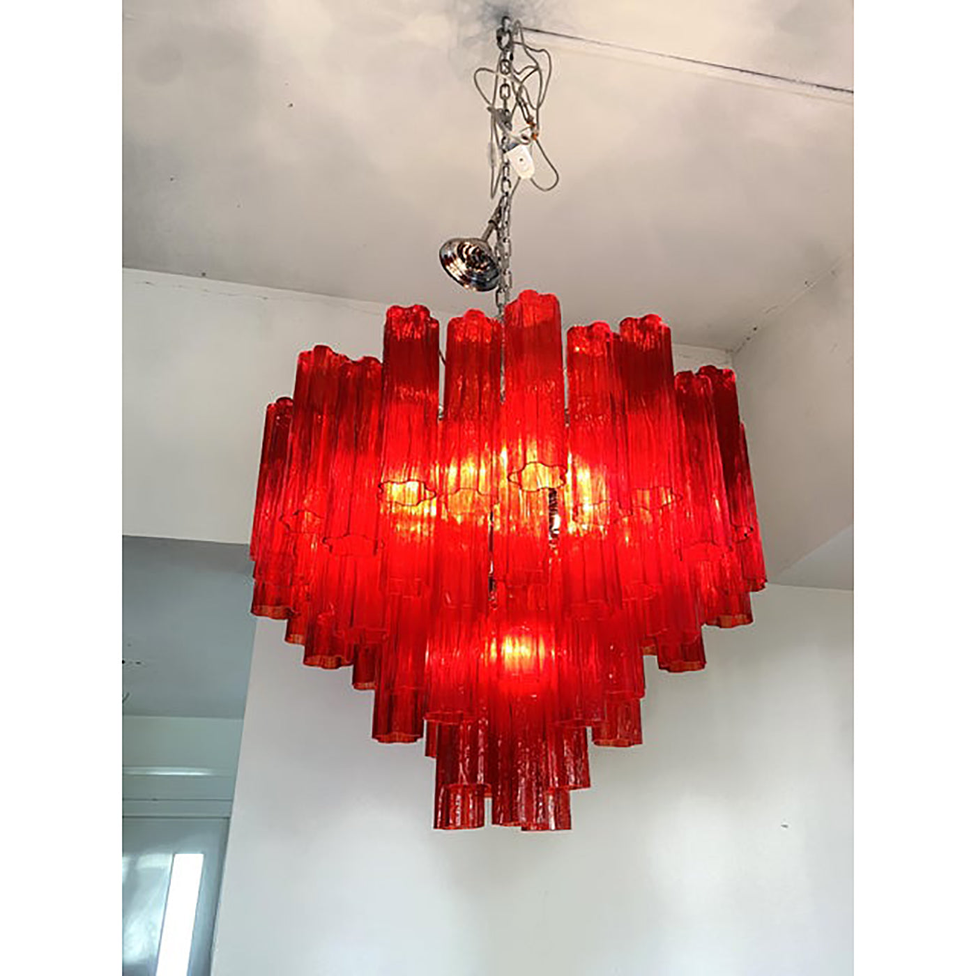 VORELLI Dafne Tronchi Murano Glass Staircase Chandelier - Tronchi Murano Glass image 6
