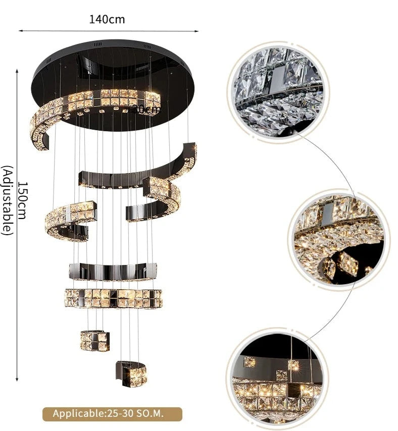 Minato Pendant Staircase Chandelier