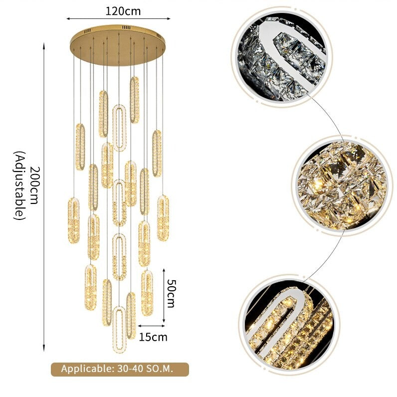 Lustre d'escalier suspendu Manzoni