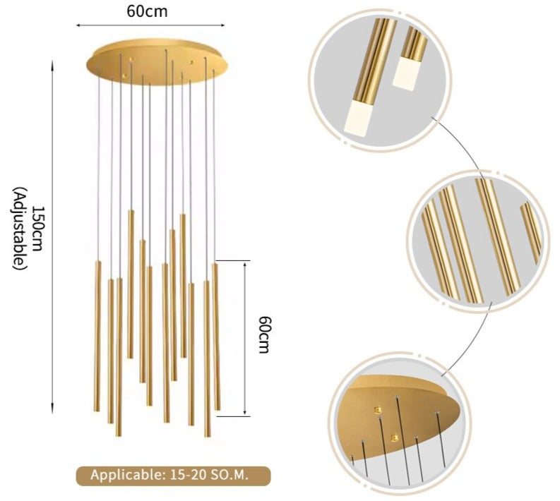Liscio Pendant Staircase Chandelier