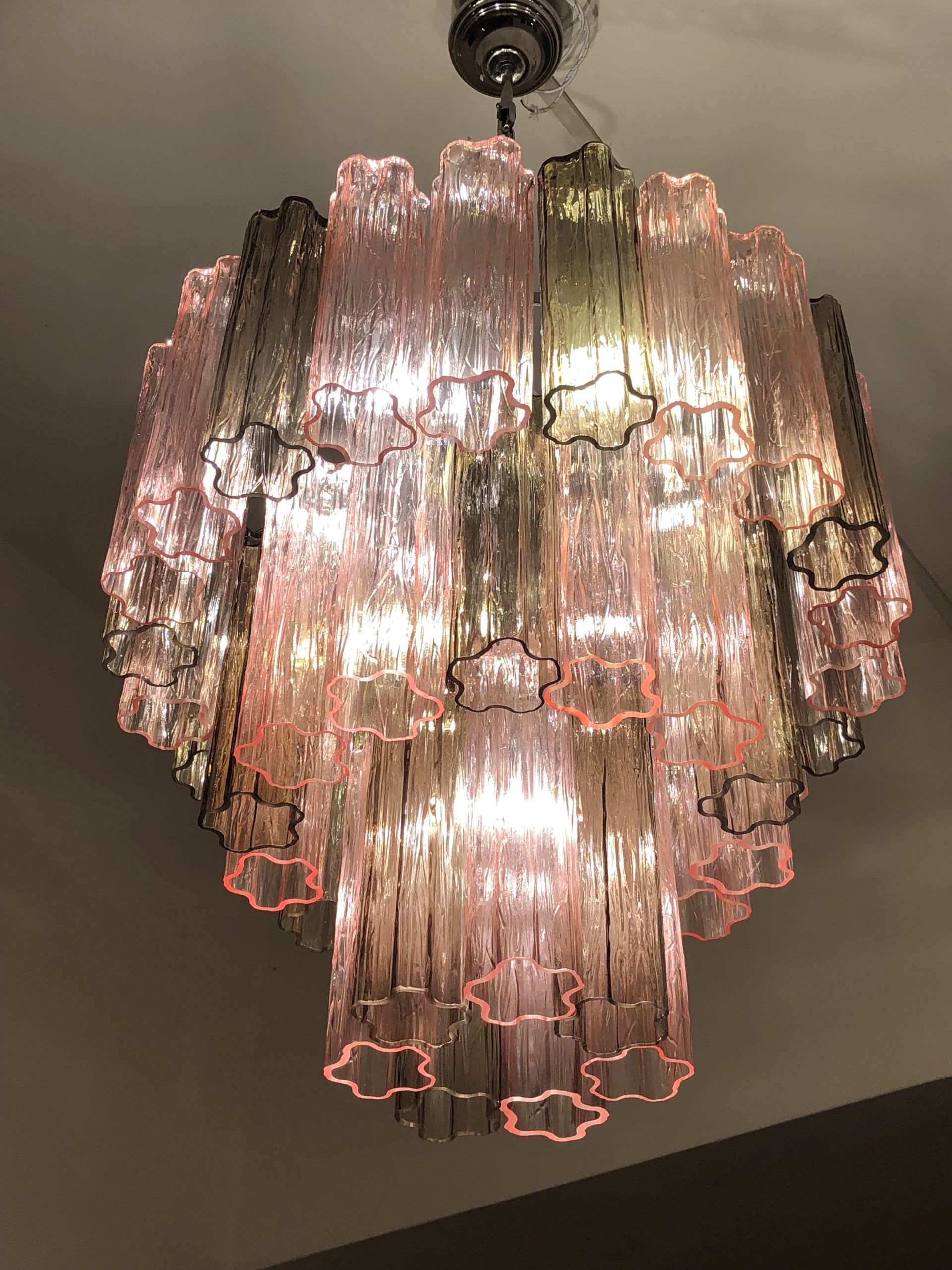 VORELLI Fiammetta Tronchi Murano Glass Circular Chandelier - Tronchi Murano Glass image 5