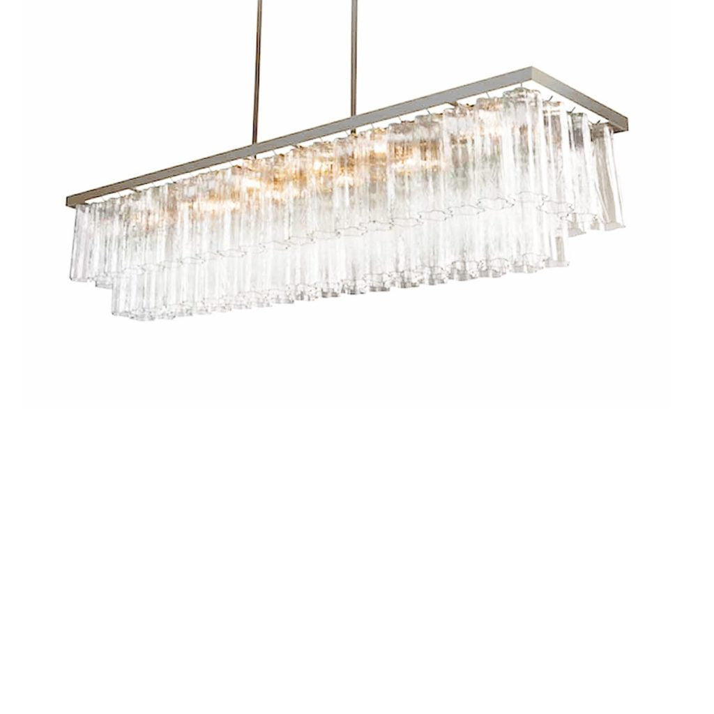 VORELLI Gabriella Tronchi Murano Glass Rectangular Chandelier - Tronchi Murano Glass image 1