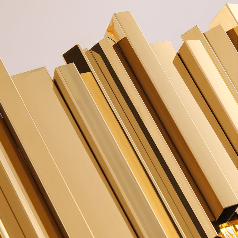 VORELLI® Boeotia Spiral Staircase Chandelier II with precision-cut vertical metal detailing and architectural luxury finish