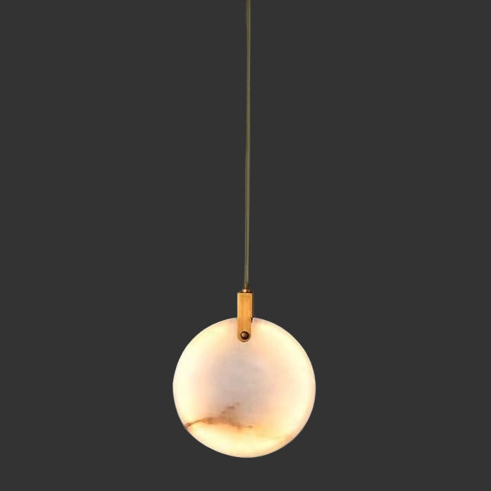 VORELLI® Calacatta Marble Pendant – Luxury hanging light featuring natural veined marble and gold detailing, ideal for designer interiors.