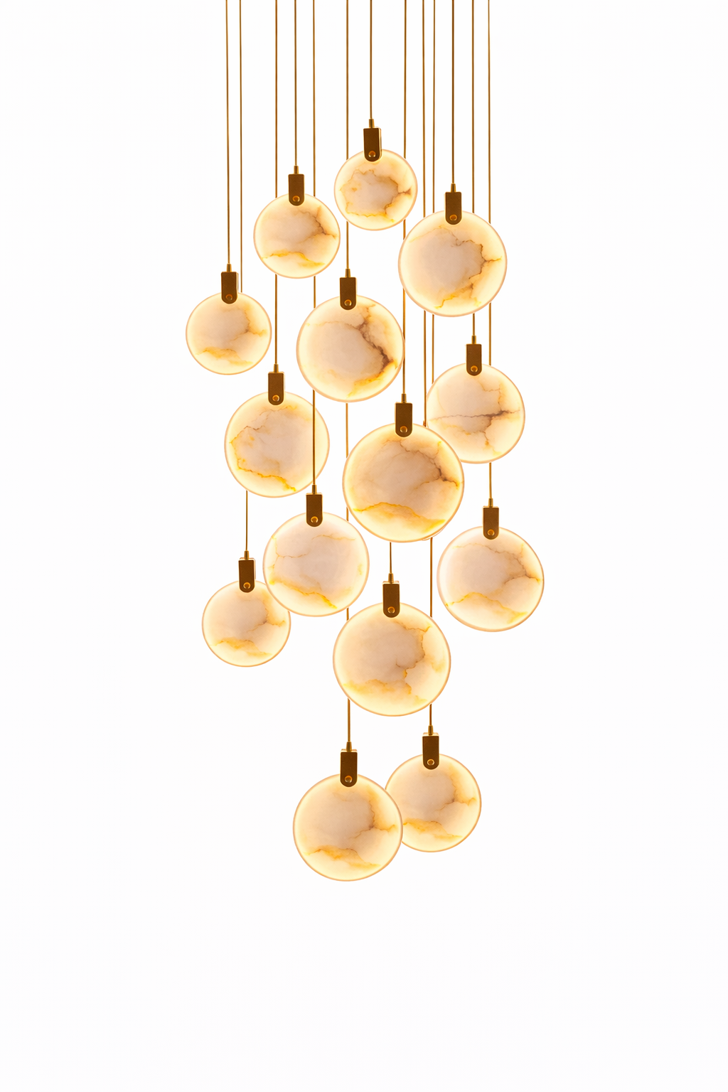 Calacatta Marble Pendant Staircase Chandelier